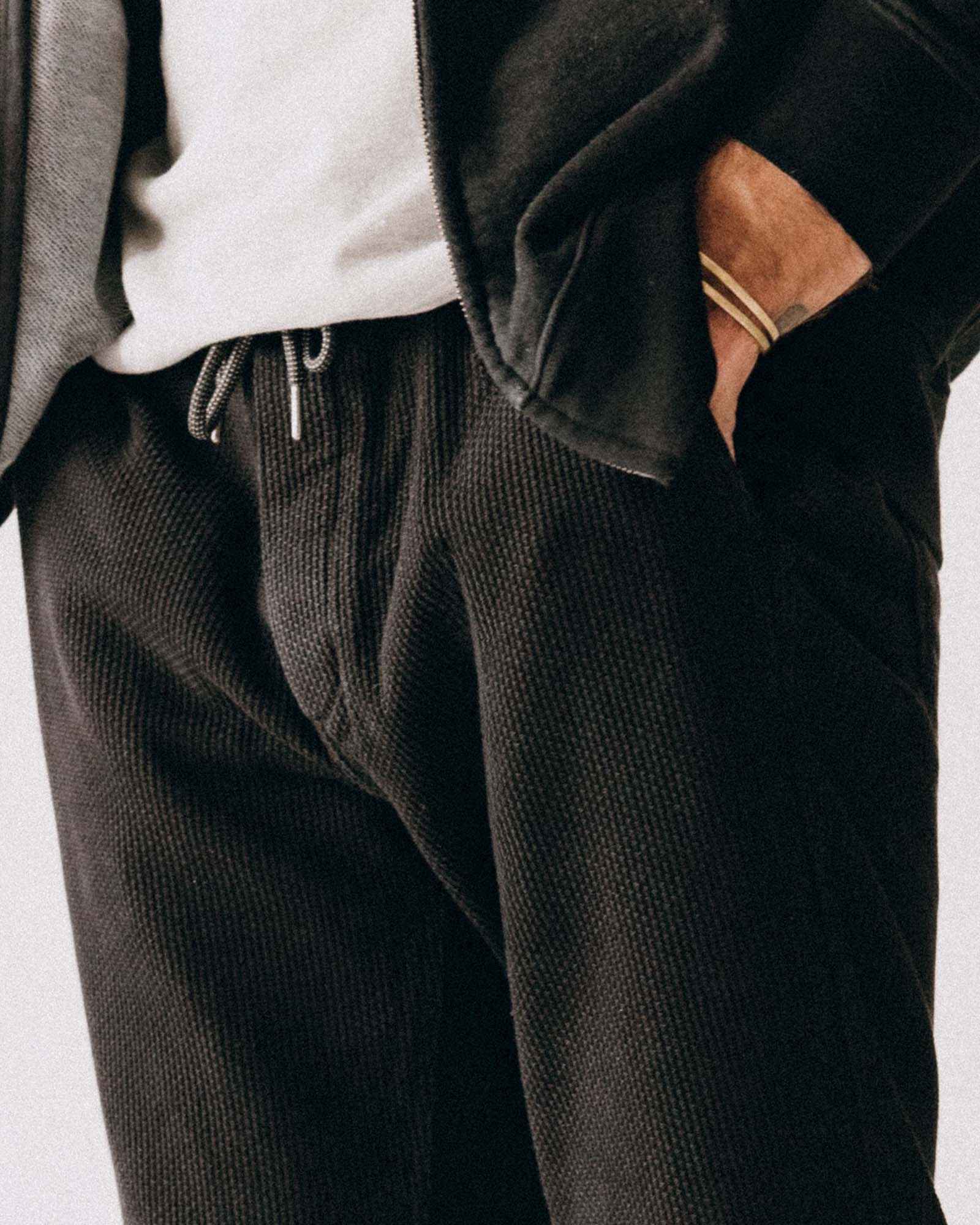 The Apres Pant in Black Indigo Sashiko | Modern Menswear by yycbvcnbmmnbm