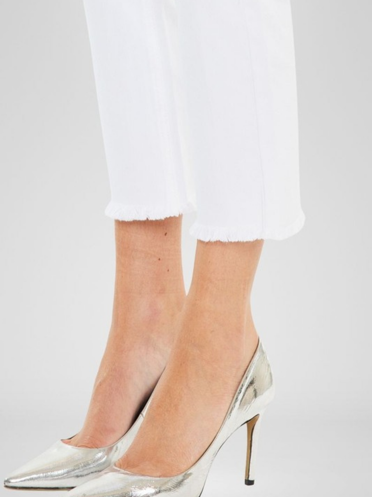 Cropped Straight White Denim | Elegant Women's Fashion by coolavocek