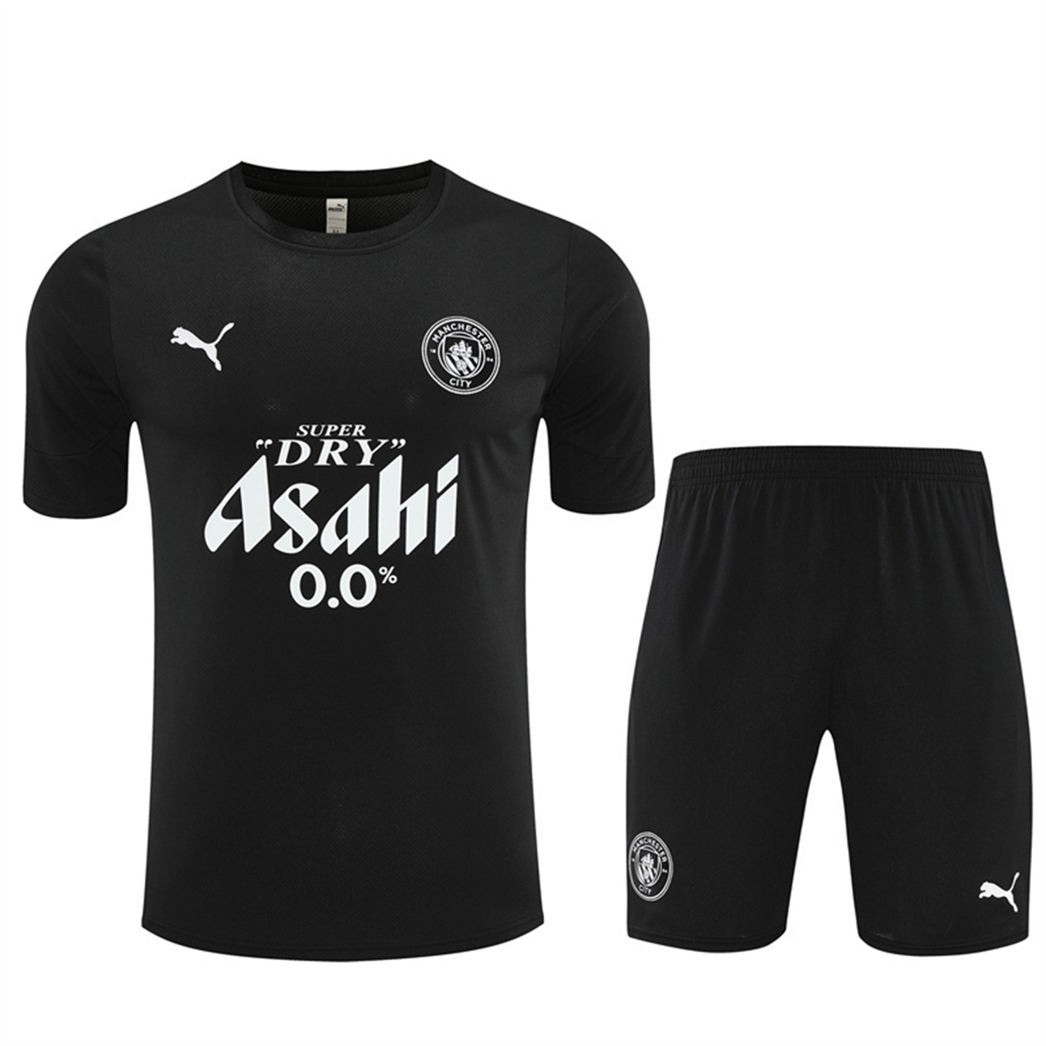 AlphaJersey-Manchester City 25-26 Short-Sleeve Training Set - Black Top & Black Shorts
