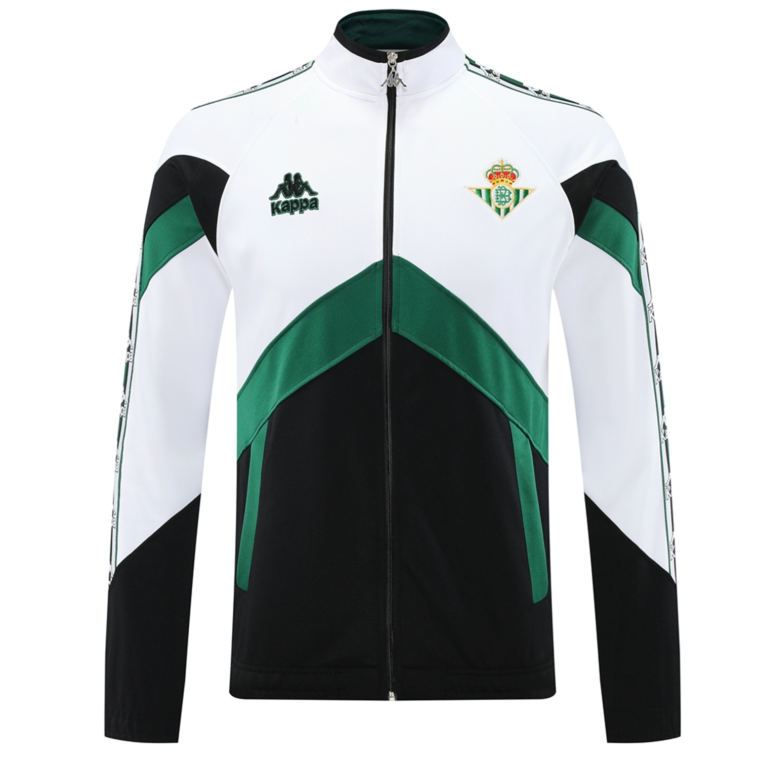 AlphaJersey-Real Betis 25-26 Jacket Training Tracksuit - Green White Black Throwback Jackets & Black Pants