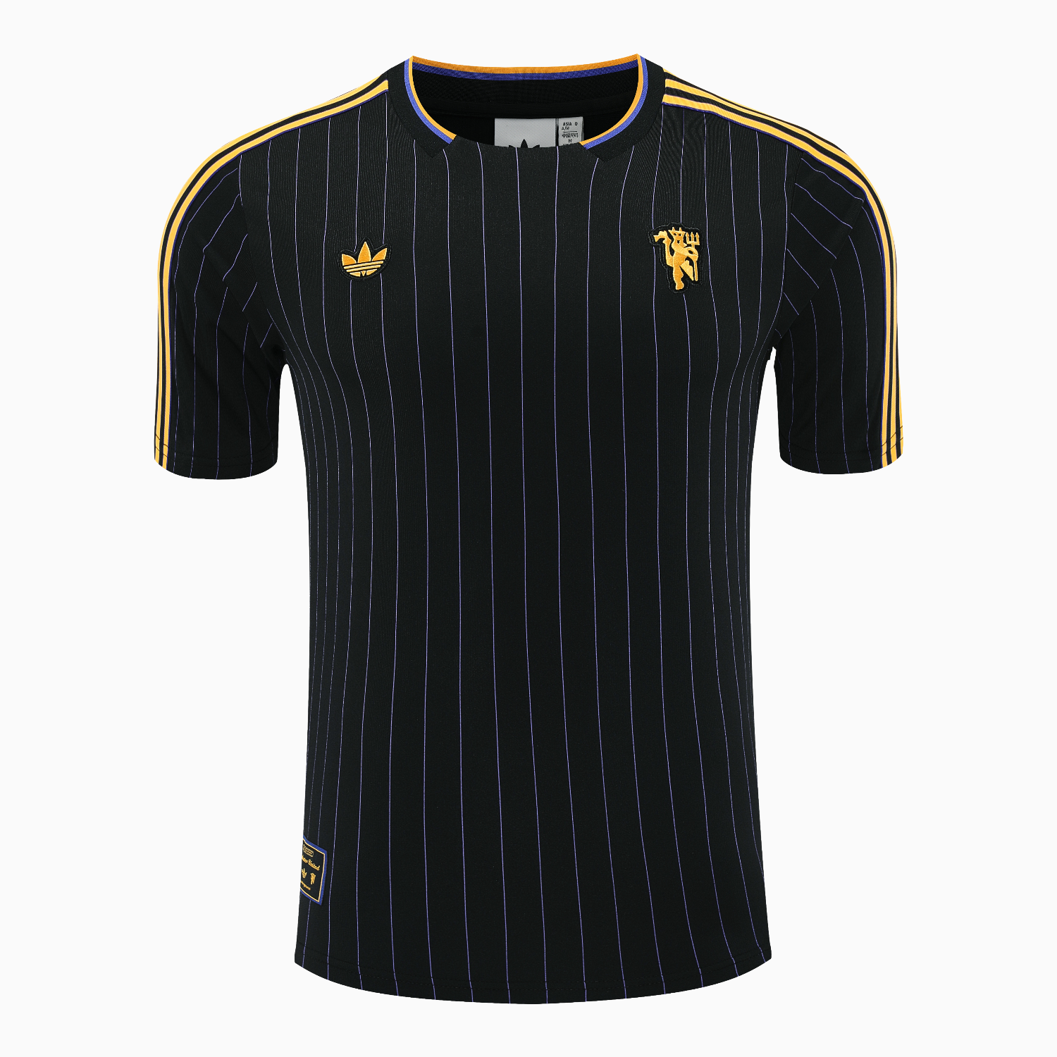 AlphaJersey-Manchester United 25-26 Trefoil Travel Short-Sleeve Training Set - Black Top & Black Shorts