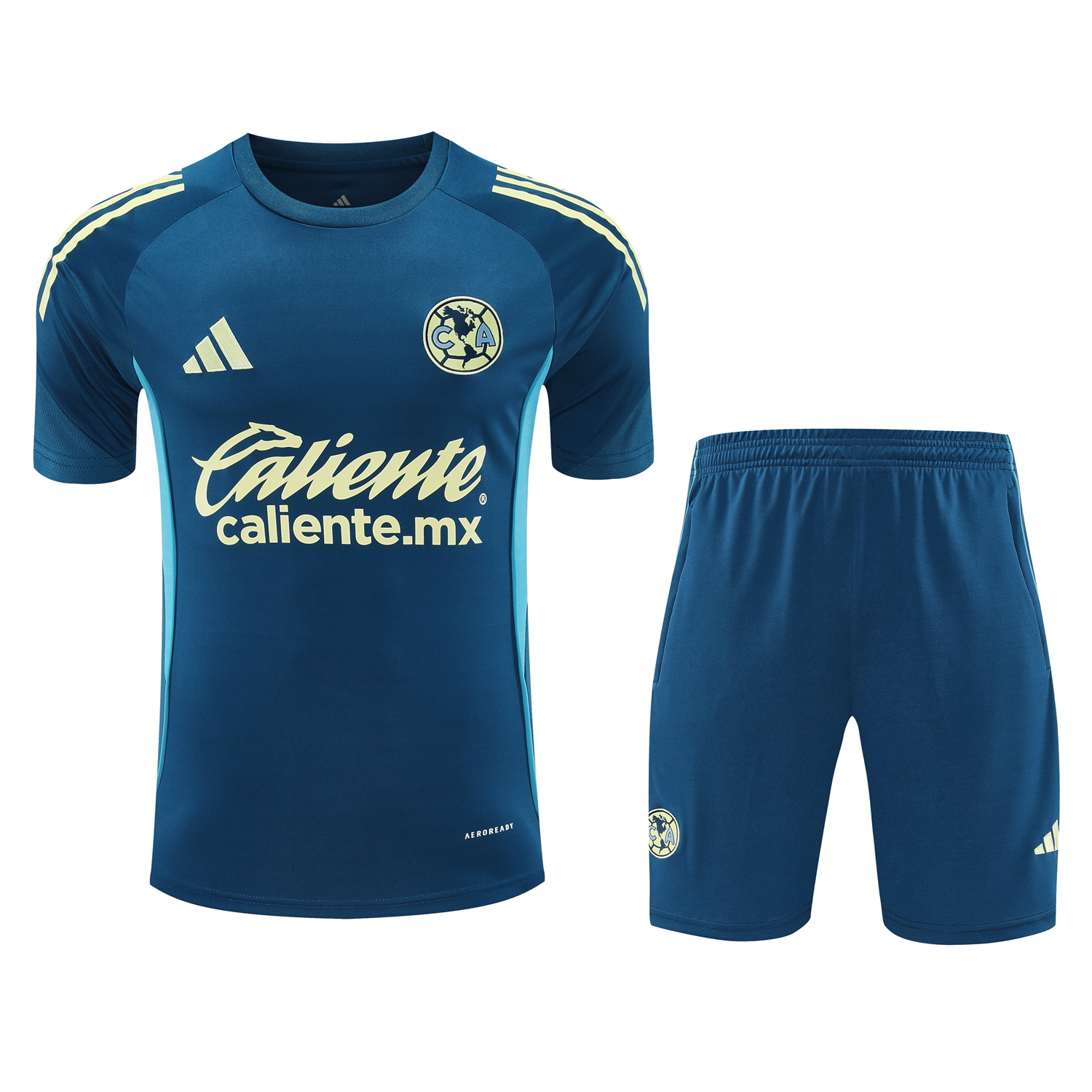 AlphaJersey-Club América 25-26 Short-Sleeve Training Set - Deep Blue Top & Deep Blue Shorts