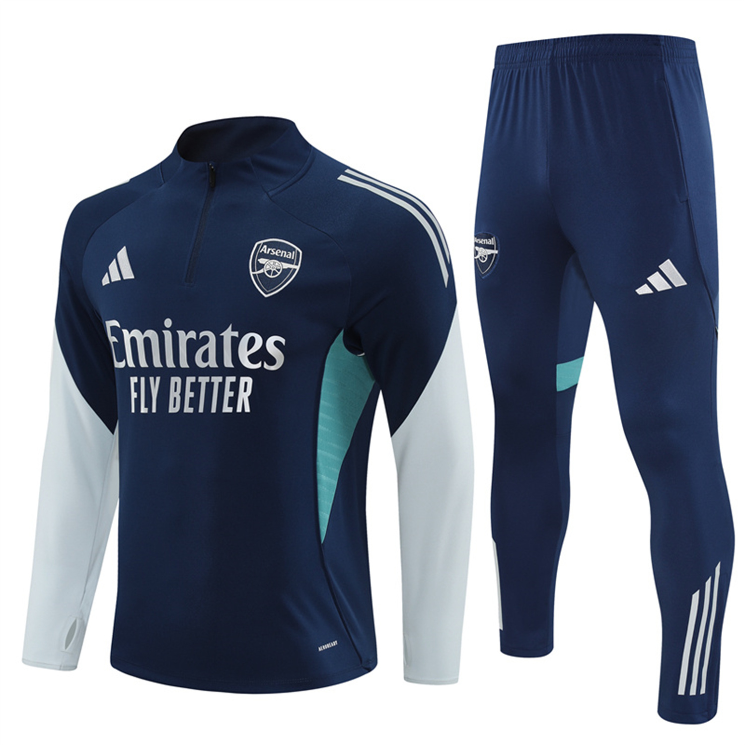AlphaJersey-Arsenal 25-26 Long Sleeve Training Set - Royal Blue Top & Royal Blue Pants