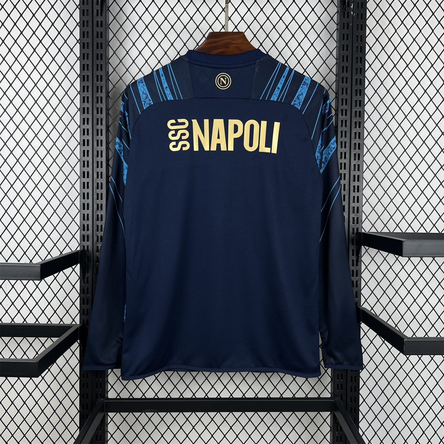 AlphaJersey-Napoli 25-26 CocaCola Dark Blue Special Long Sleeves Jersey - Fans Version