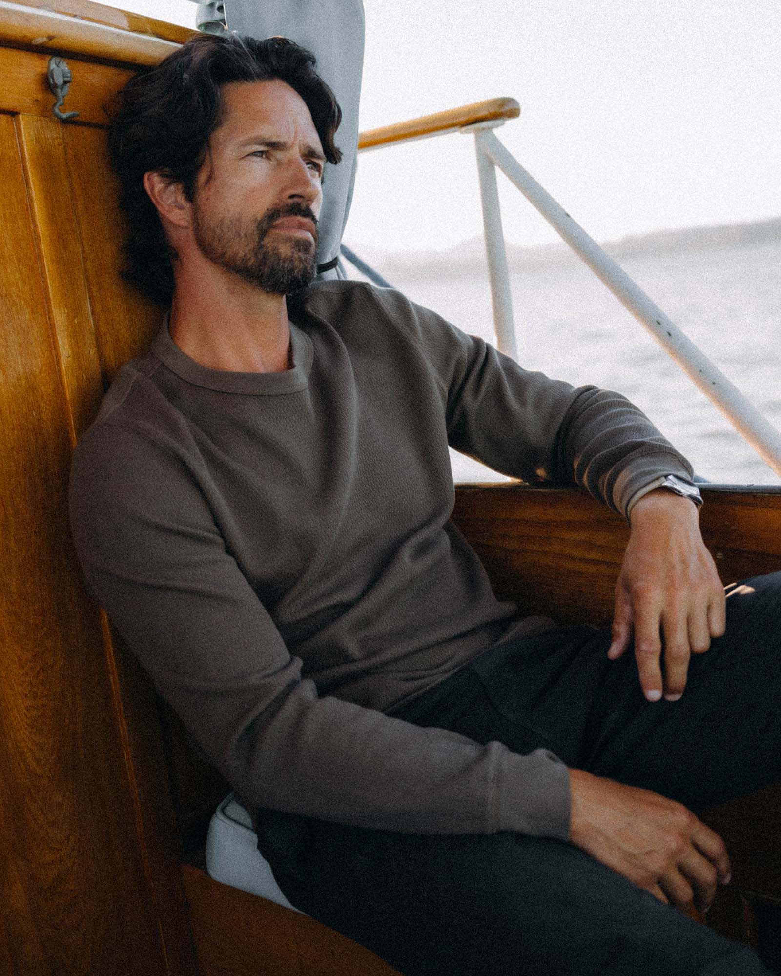 The Organic Cotton Crew in Fatigue Olive Waffle | Modern Menswear by yycbvcnbmmnbm