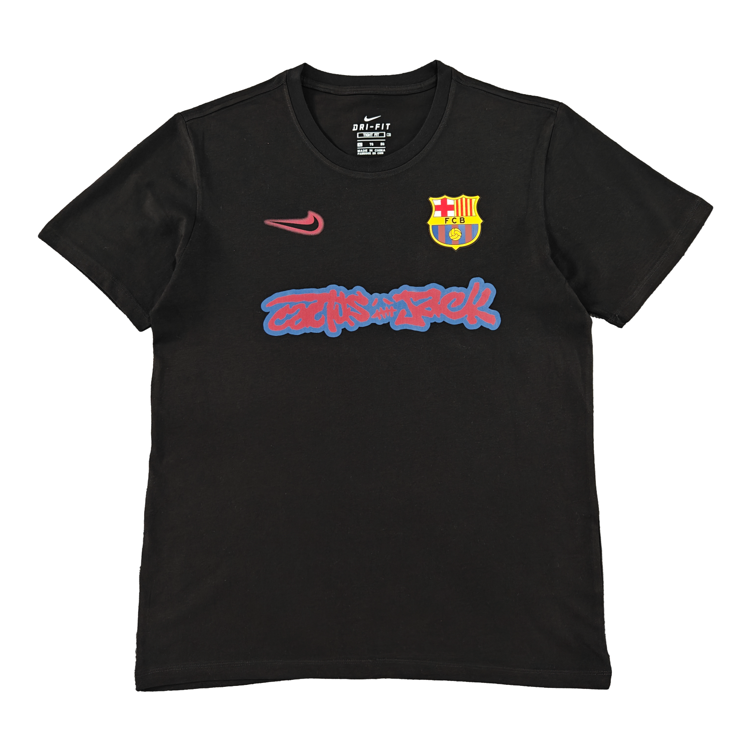 AlphaJersey-Barcelona x Travis Scott 25-26 Black T-shirt with Red ICON