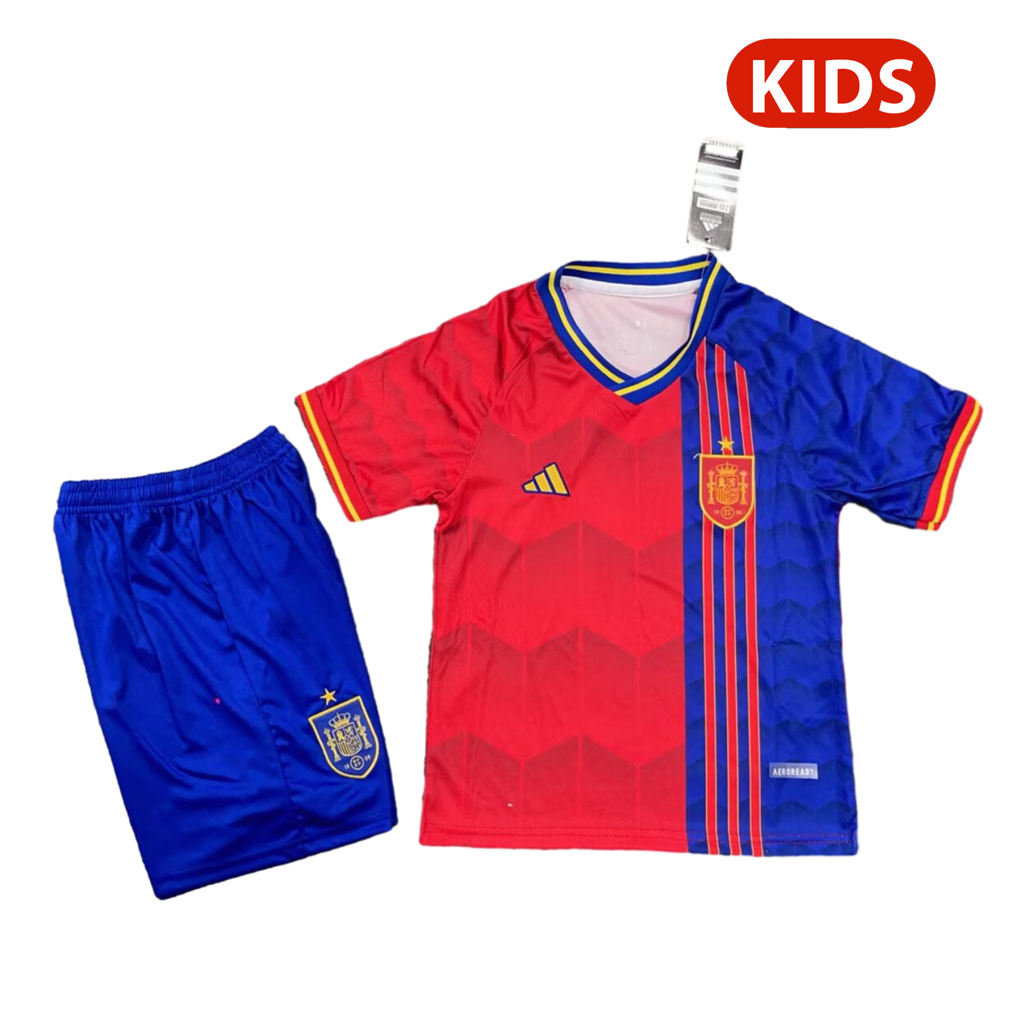 AlphaJersey-Spain 2025 2025 Red And Blue Special Edition Kids Kit