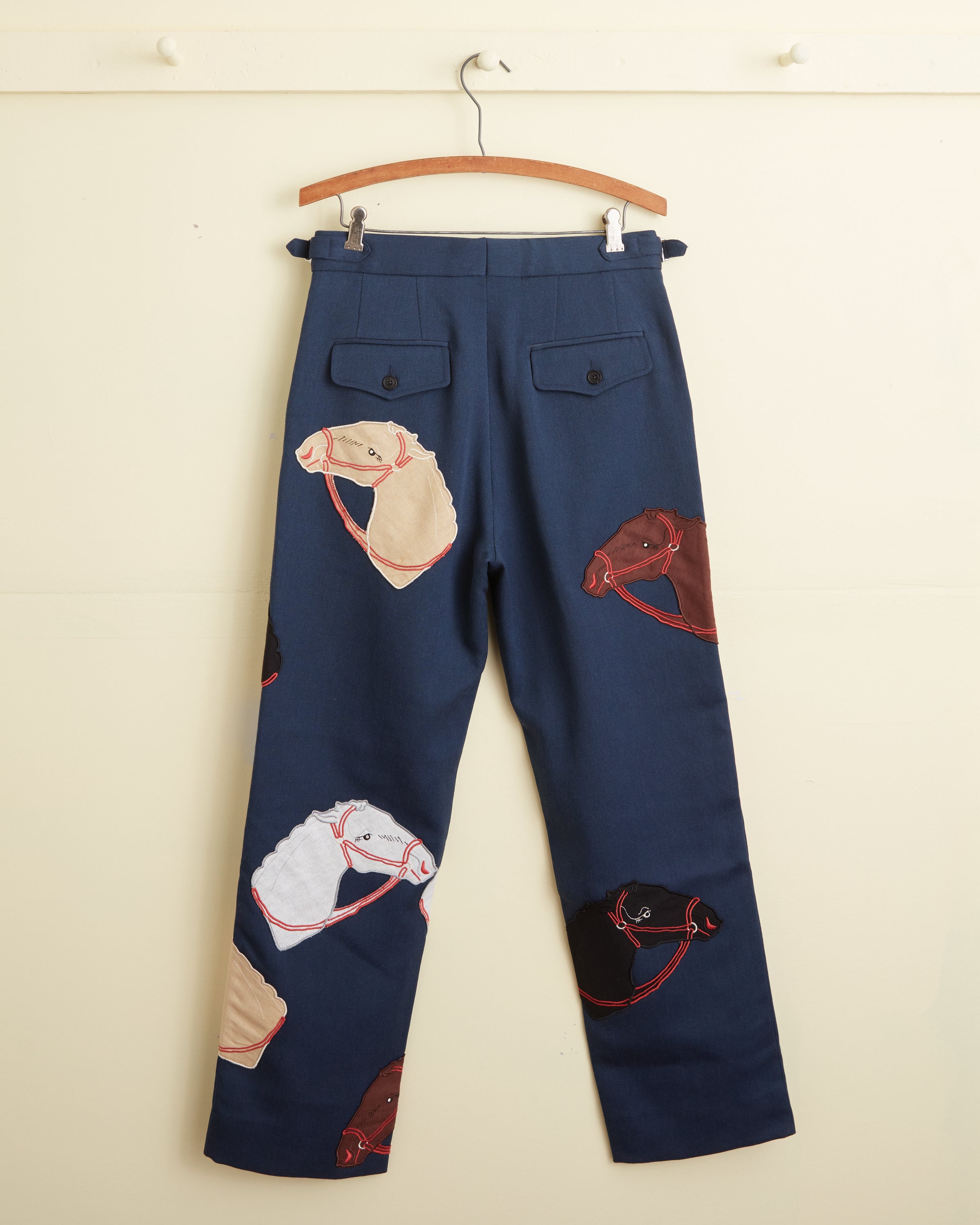 Pony Appliqué Trousers | Modern Menswear by yycbvcnbmmnbm