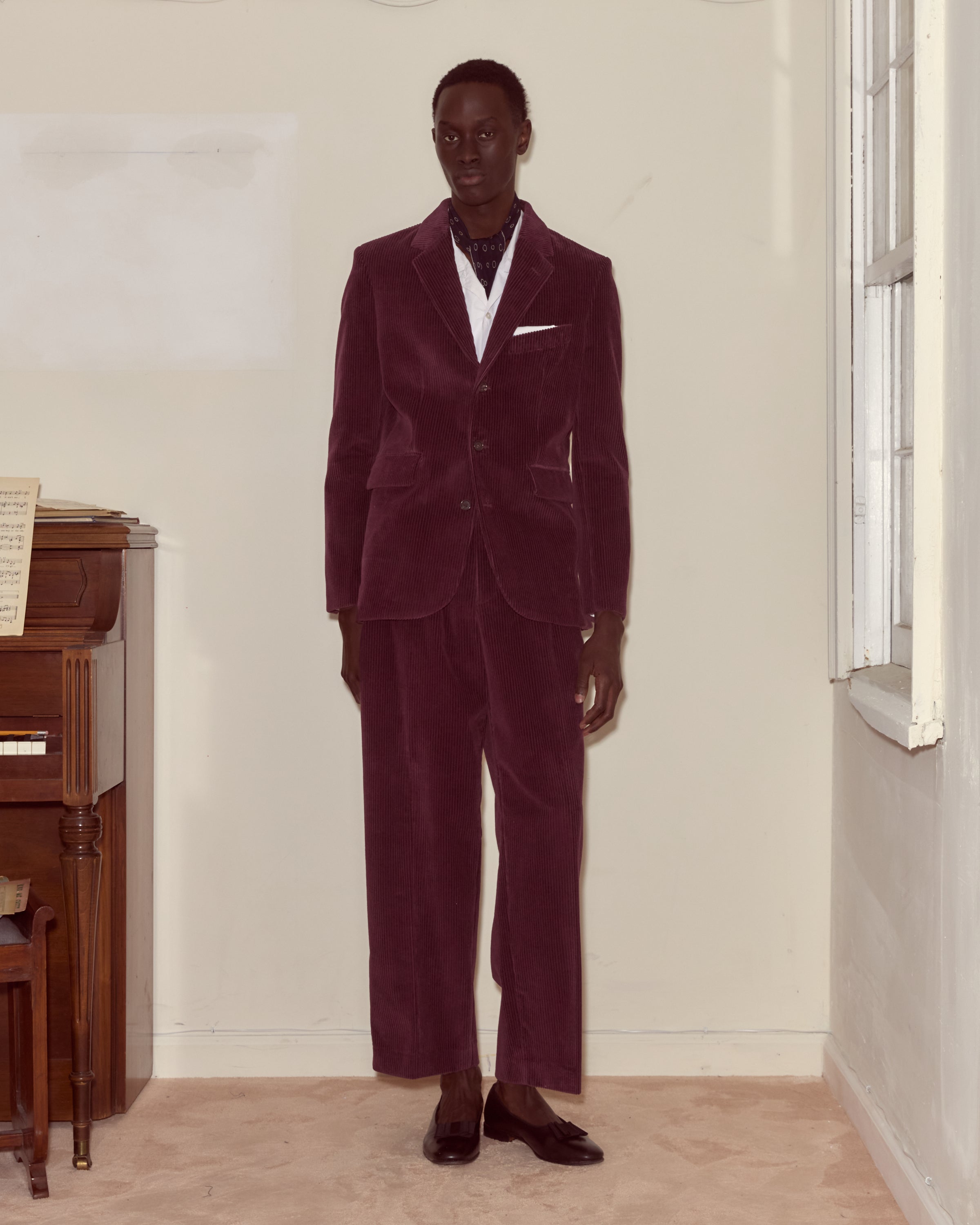 Corduroy Suit Jacket - Dark Purple | Modern Menswear by yycbvcnbmmnbm