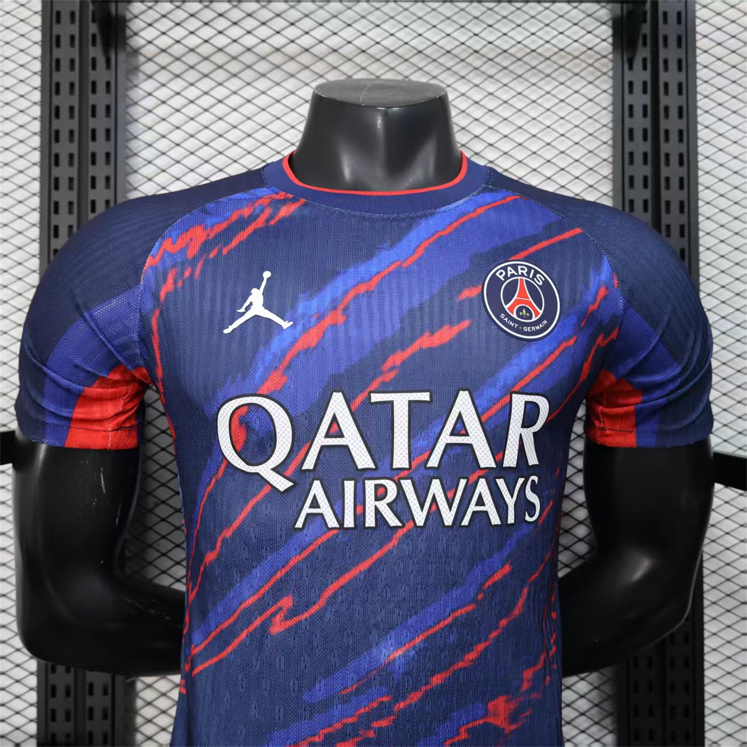 AlphaJersey-Paris Saint-Germain PSG X JD 25-26 Red Line Blue Special Edition Jersey - Player Version