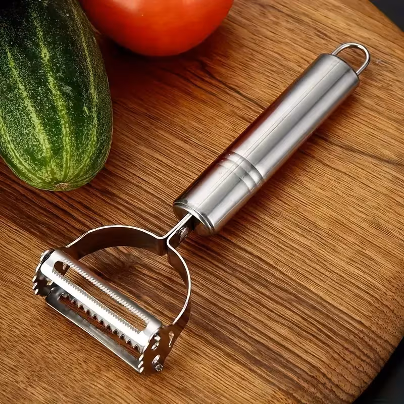 1pc stainless steel peeler universal kitchen vegetable peeler and julienne slicer multi function potato peeler fruit vegetable   manual food processor for thanksgiving christmas essential kitchen gadget Product details 3