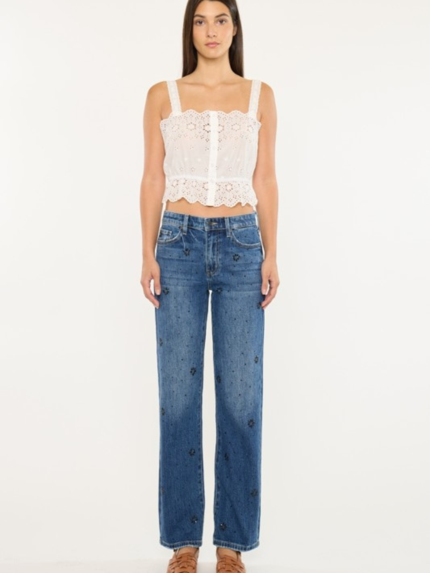 Embellished Straight Denim | Elegant Women's Fashion by coolavocek