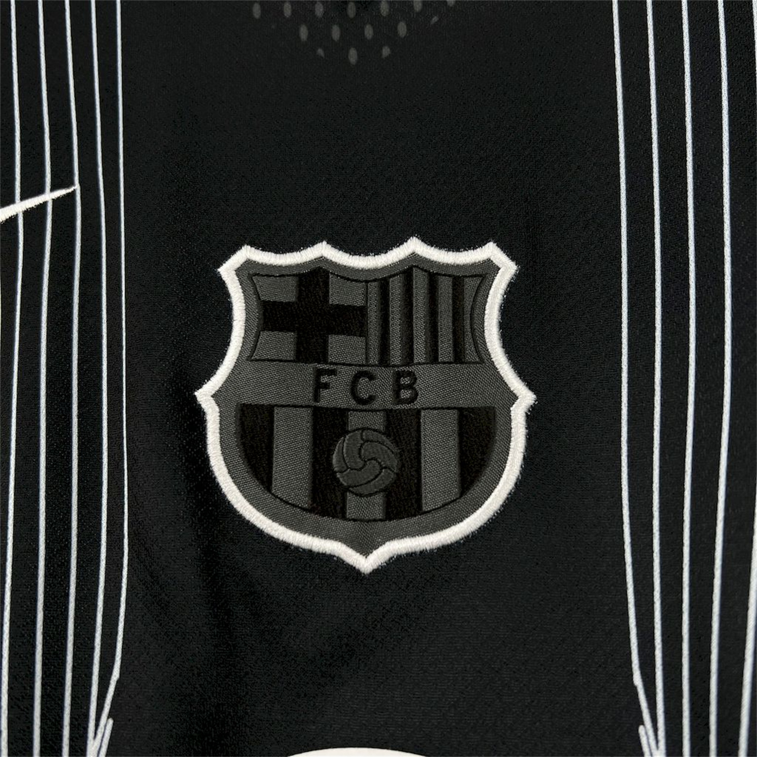 AlphaJersey-Barcelona 25-26 T90 White Lines Black Jersey - Fans Version