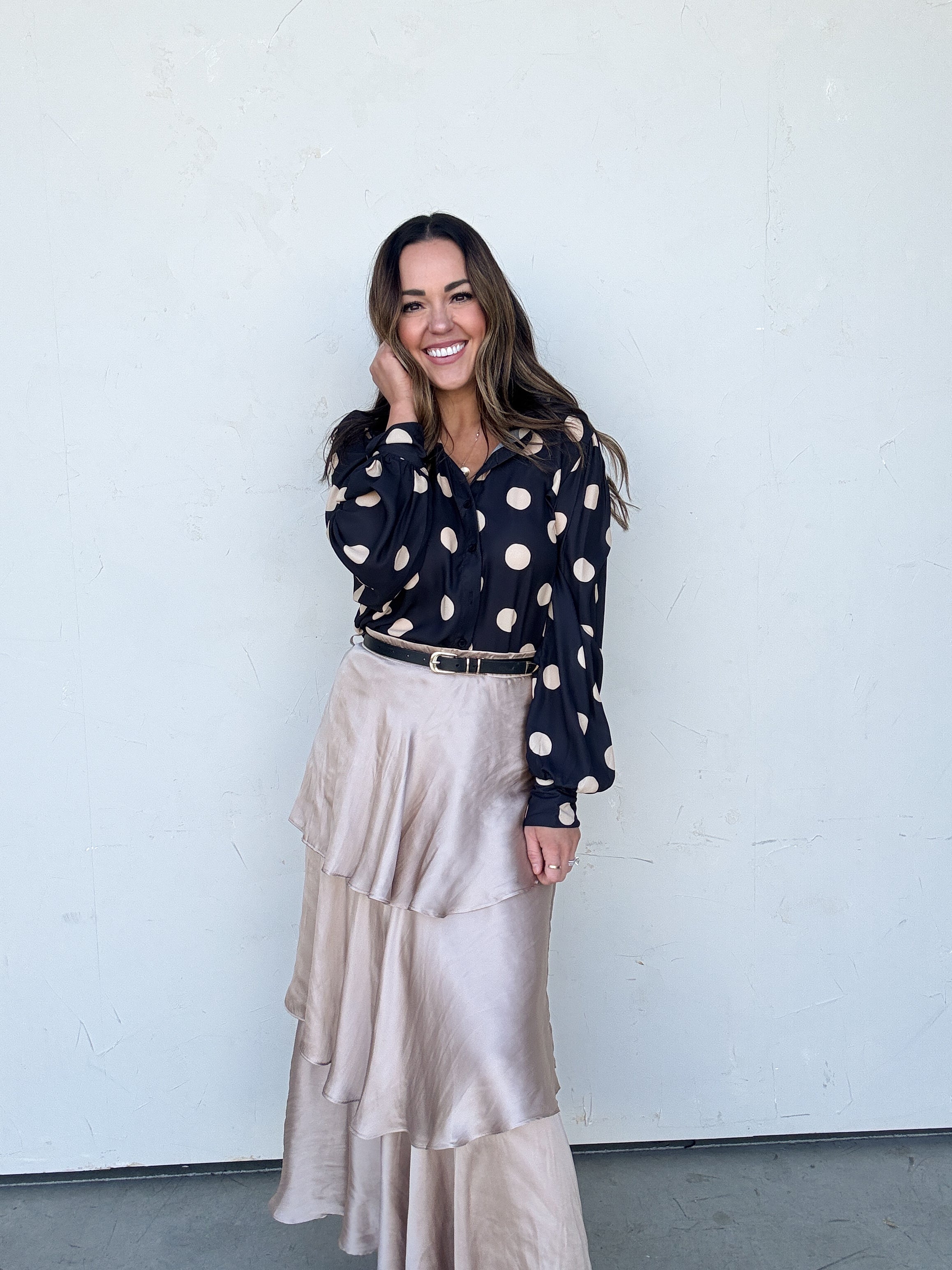 Tiered Satin Maxi Skirt | Elegant Women's Fashion by coolavocek