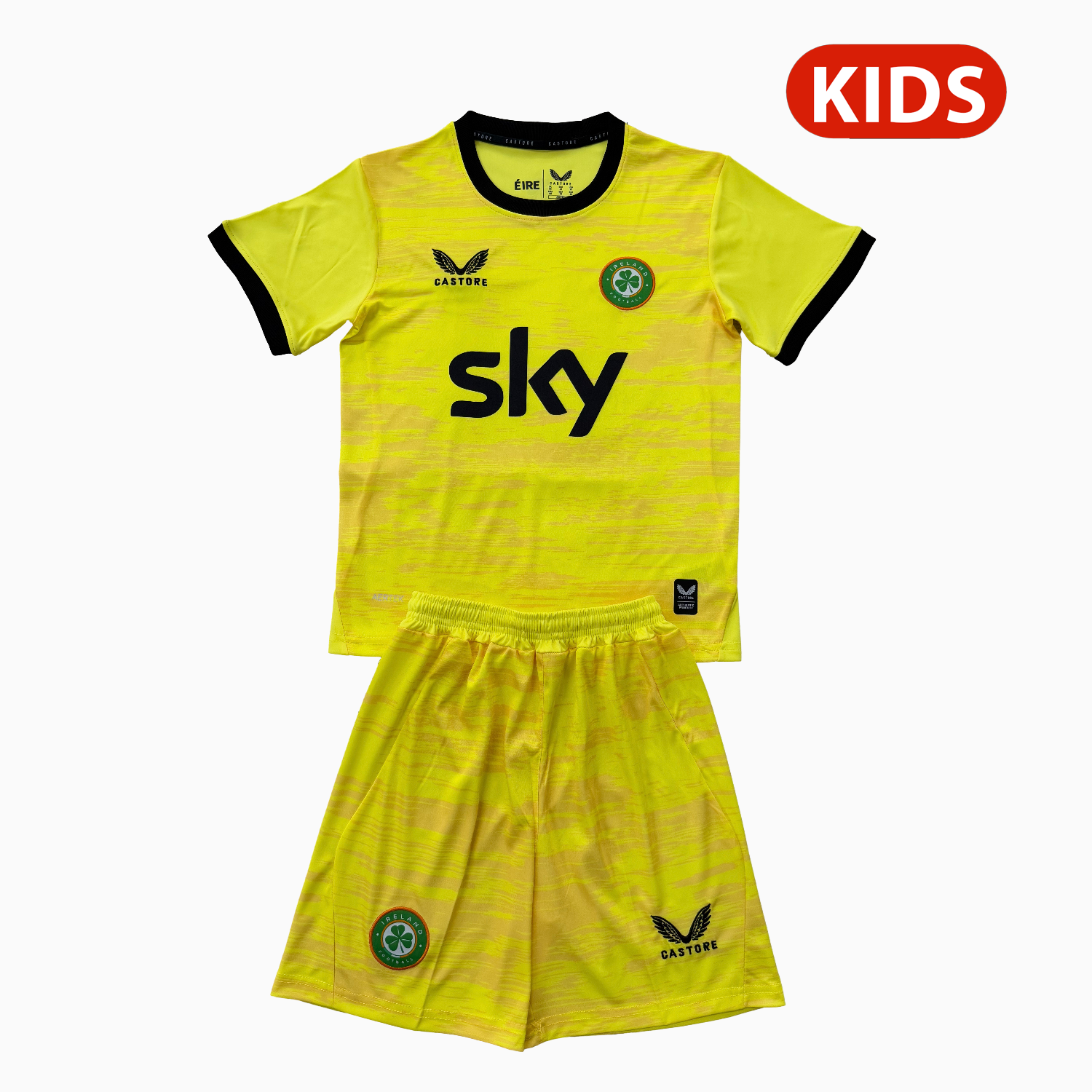 UnitedSoccerKit-Ireland 2026 Yellow Goalkeeper Kids Kit