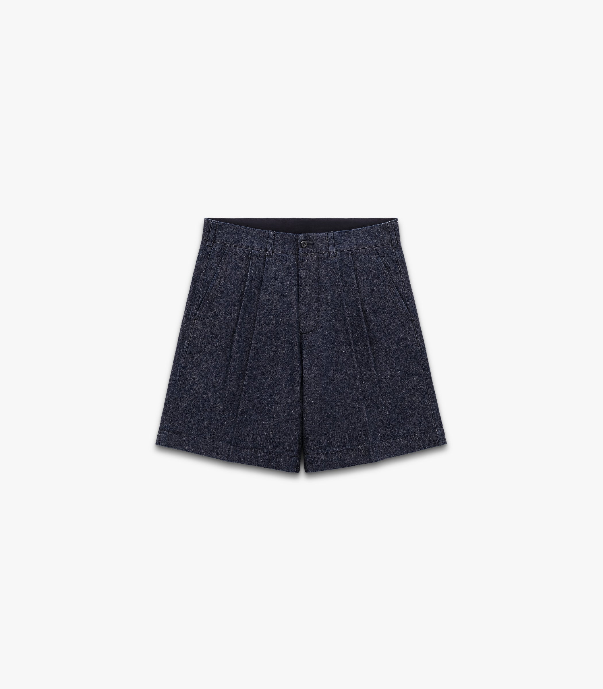 Canal Pleated Denim Cotton & Linen Short | Modern Menswear by yycbvcnbmmnbm