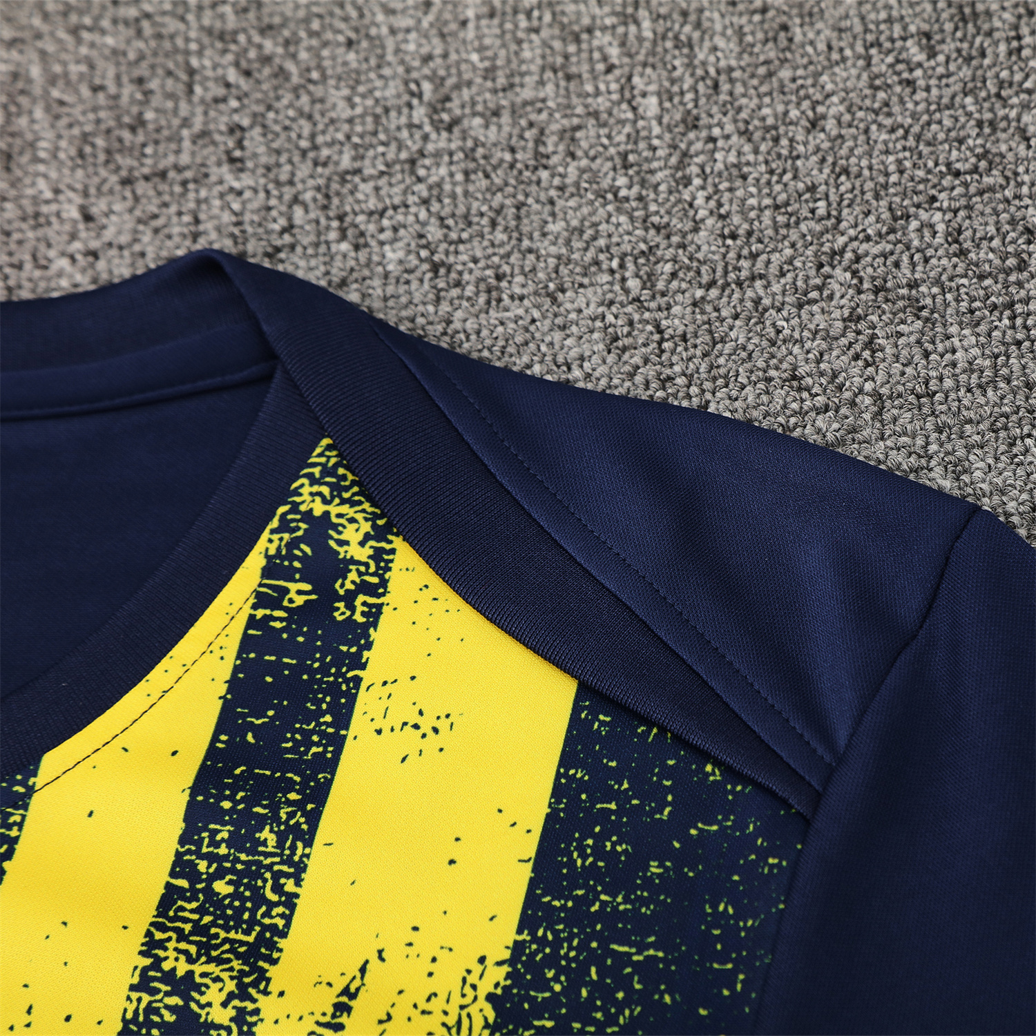AlphaJersey-Atletico Madrid Short-Sleeve Training Set - Blue Yellow Top & Blue Shorts