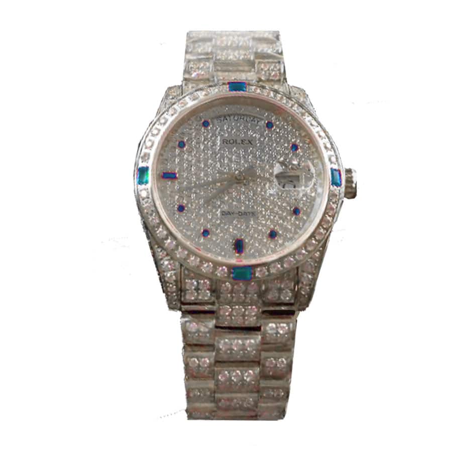 rolex datejust white gold diamond dial iced out 116625 replica