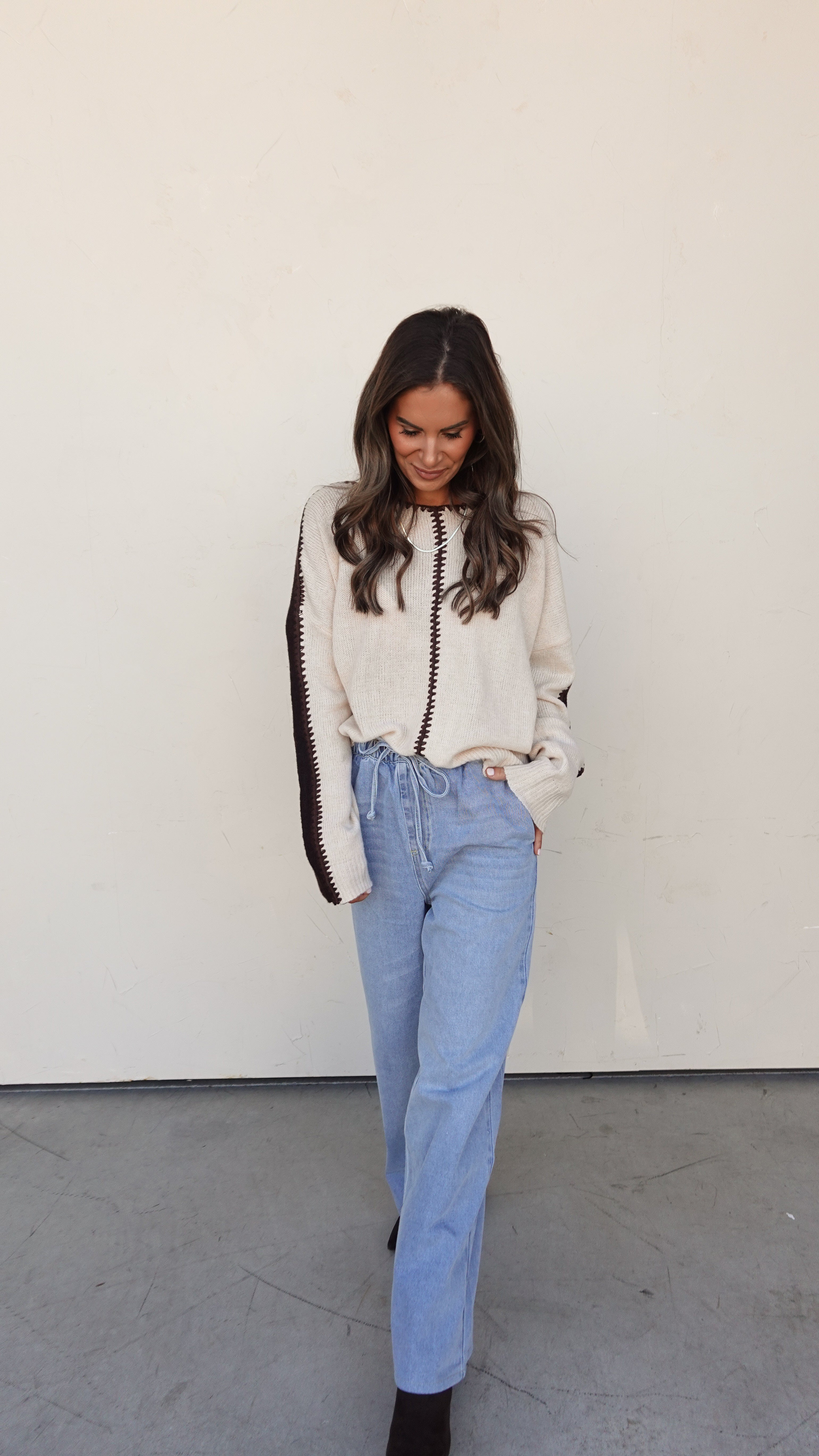 Drawstring Wide Leg Denim Pant | Elegant Women's Fashion by coolavocek