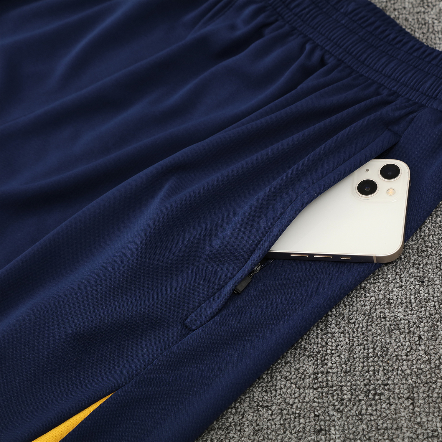 AlphaJersey-Atletico Madrid Short-Sleeve Training Set - Blue Yellow Top & Blue Shorts