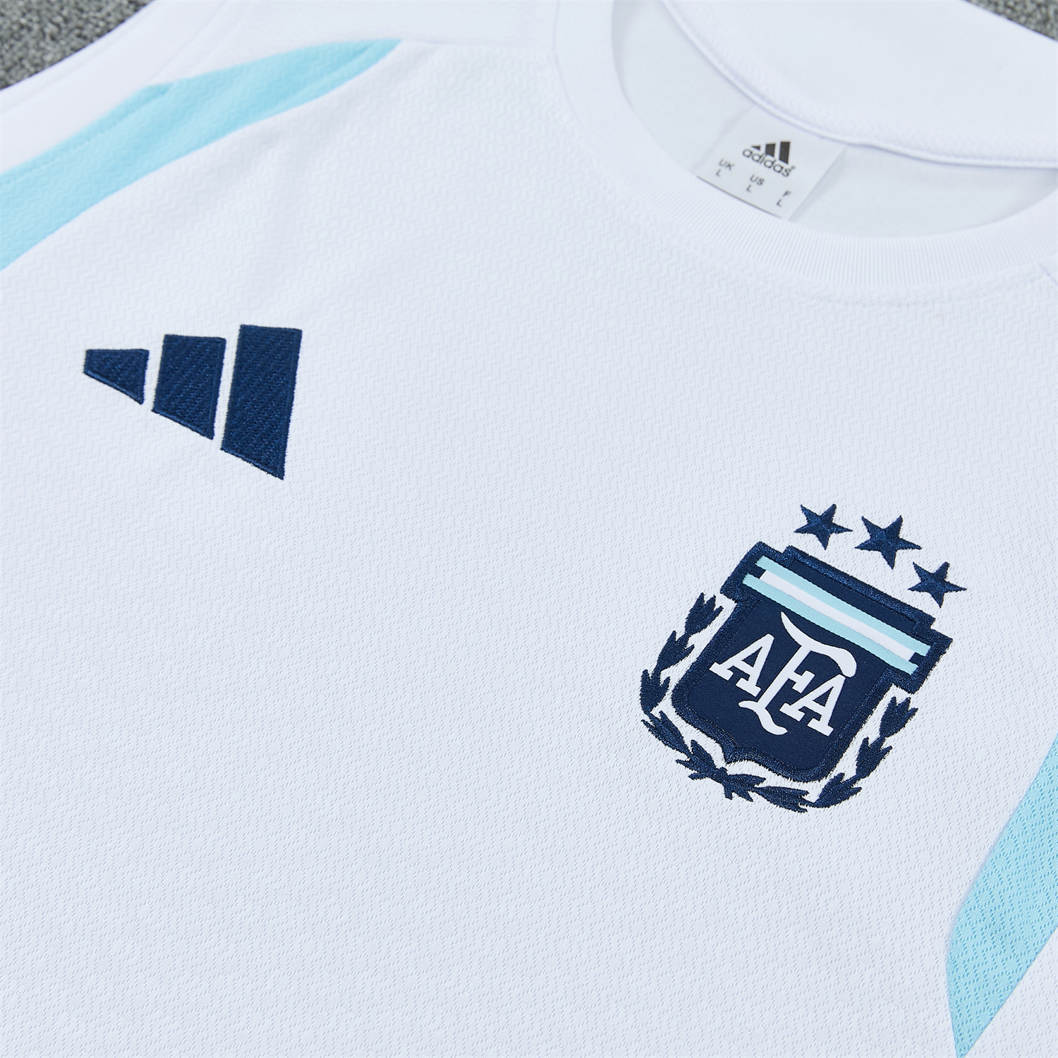 AlphaJersey-Argentina 2026 Vest Training Set - White Vest and Blue Shorts