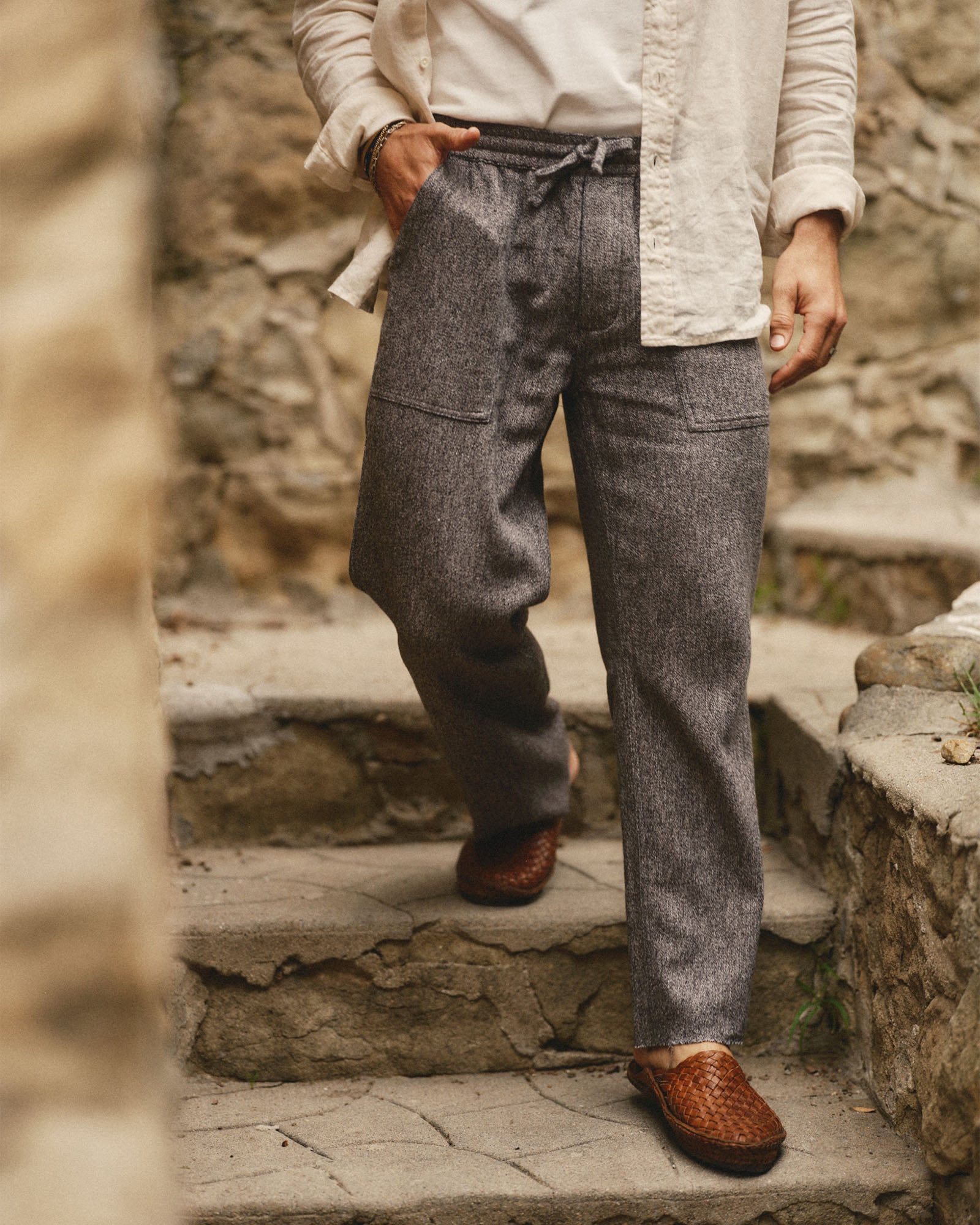 The Breakwater Pant in Grey Marl Hemp | Modern Menswear by yycbvcnbmmnbm