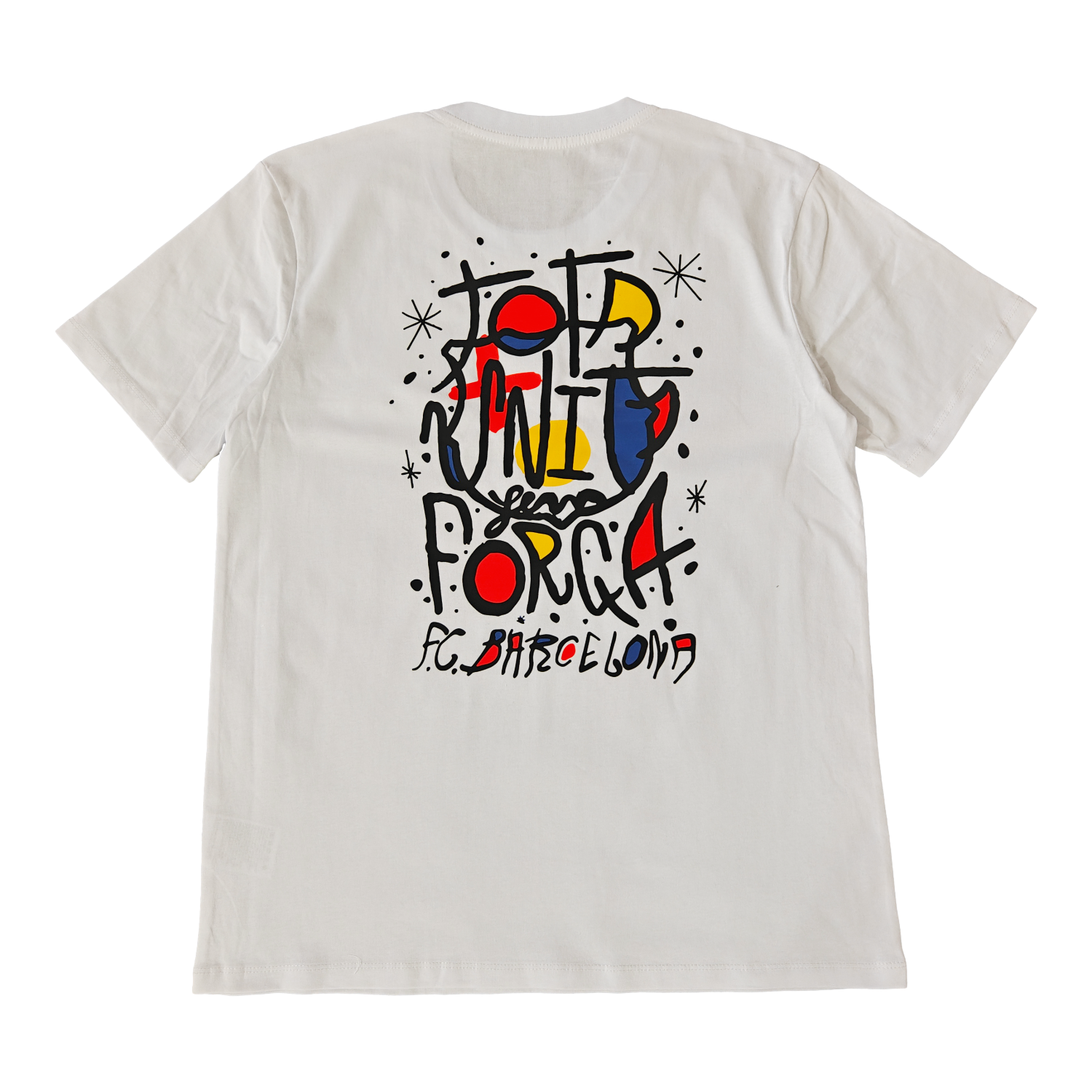 AlphaJersey-Barcelona Tots Units Fem Força Full-Color Drawing Of The Shield T-shirt【White】