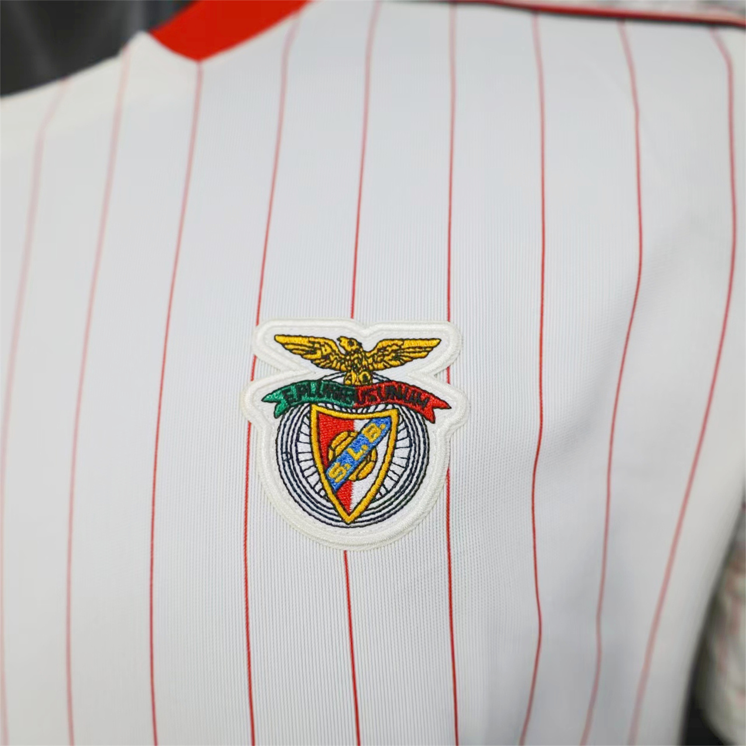 AlphaJersey-Benfica 25-26 Trefoil Red Lines White Travel Jersey - Player Version