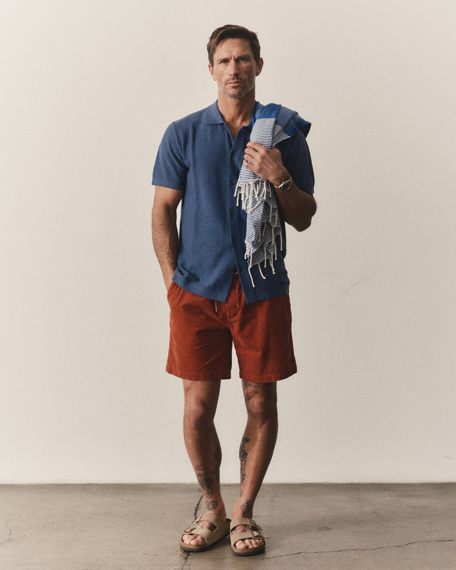 The Button Down Polo in Gulf Stream Herringbone | Modern Menswear by yycbvcnbmmnbm