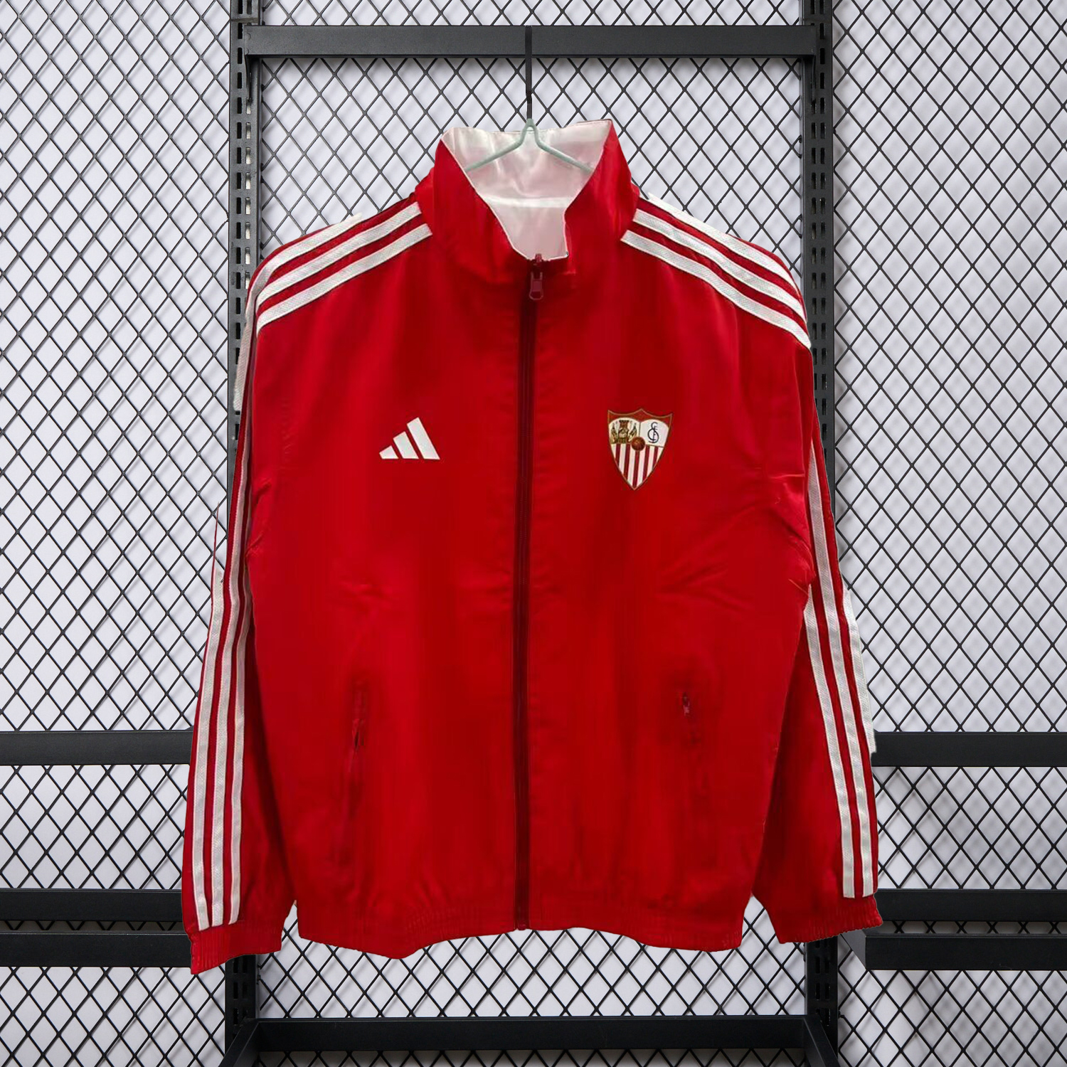 AlphaJersey-Sevilla 25-26 Double Sided Reversible Windbreaker - Red & White
