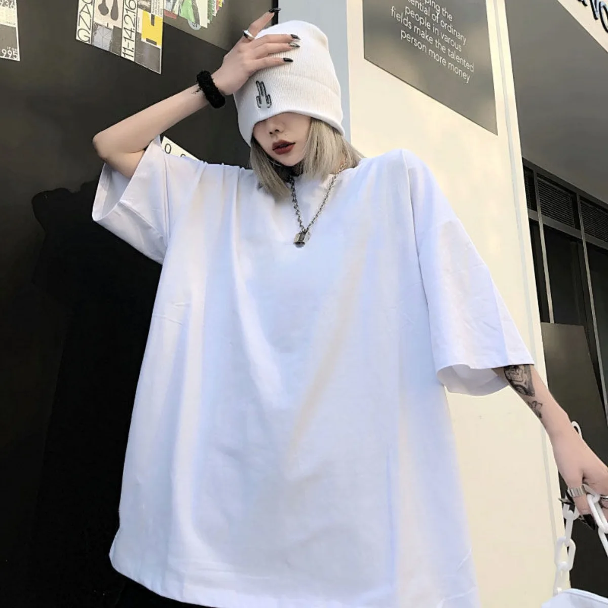 2024 New Summer Pure Cotton Short Sleeved T-shirt for Women Korean Version Loose Casual Versatile Hong Kong Style Top Clothing