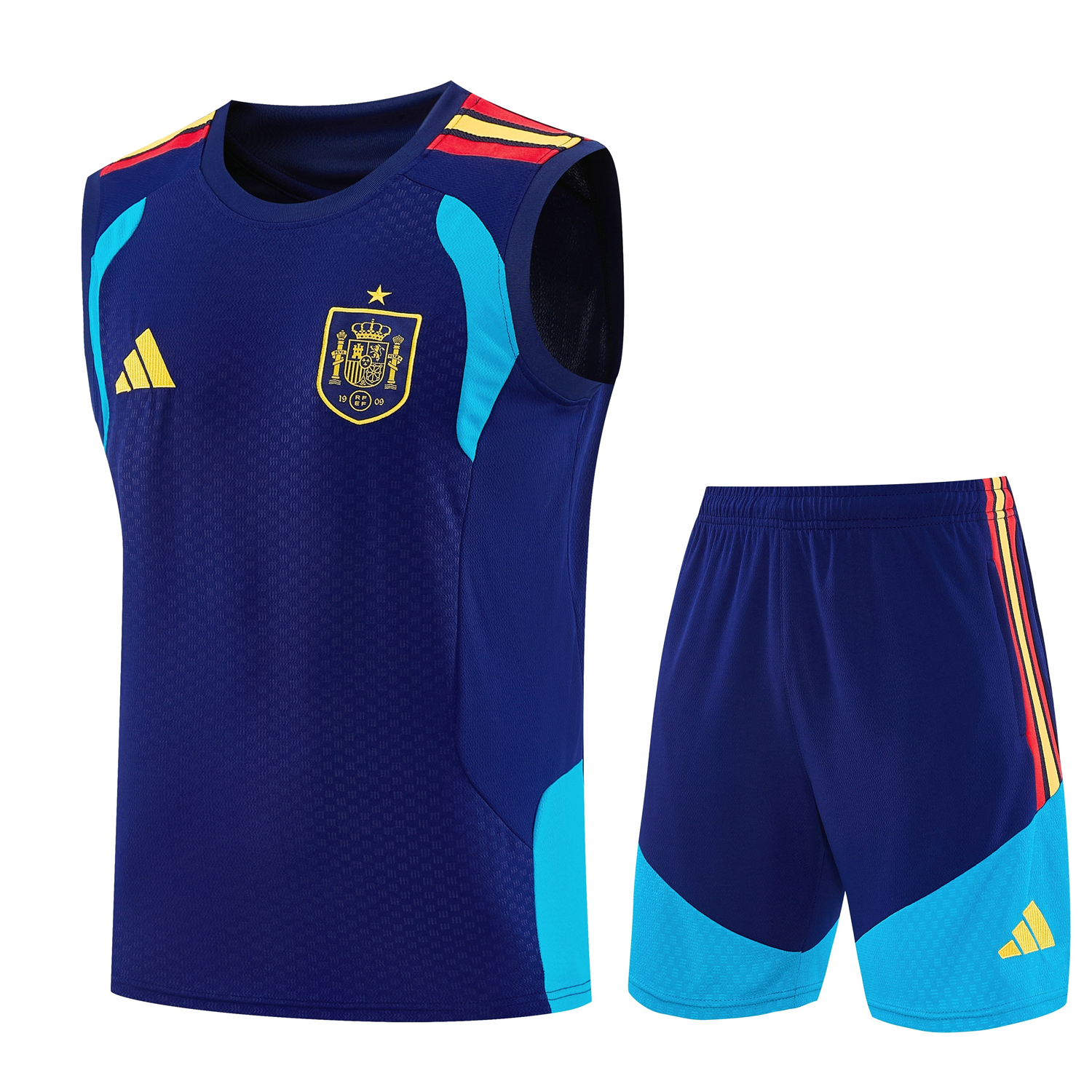 AlphaJersey-Spain 2026 Vest Training Set - Dark Blue Vest and Shorts
