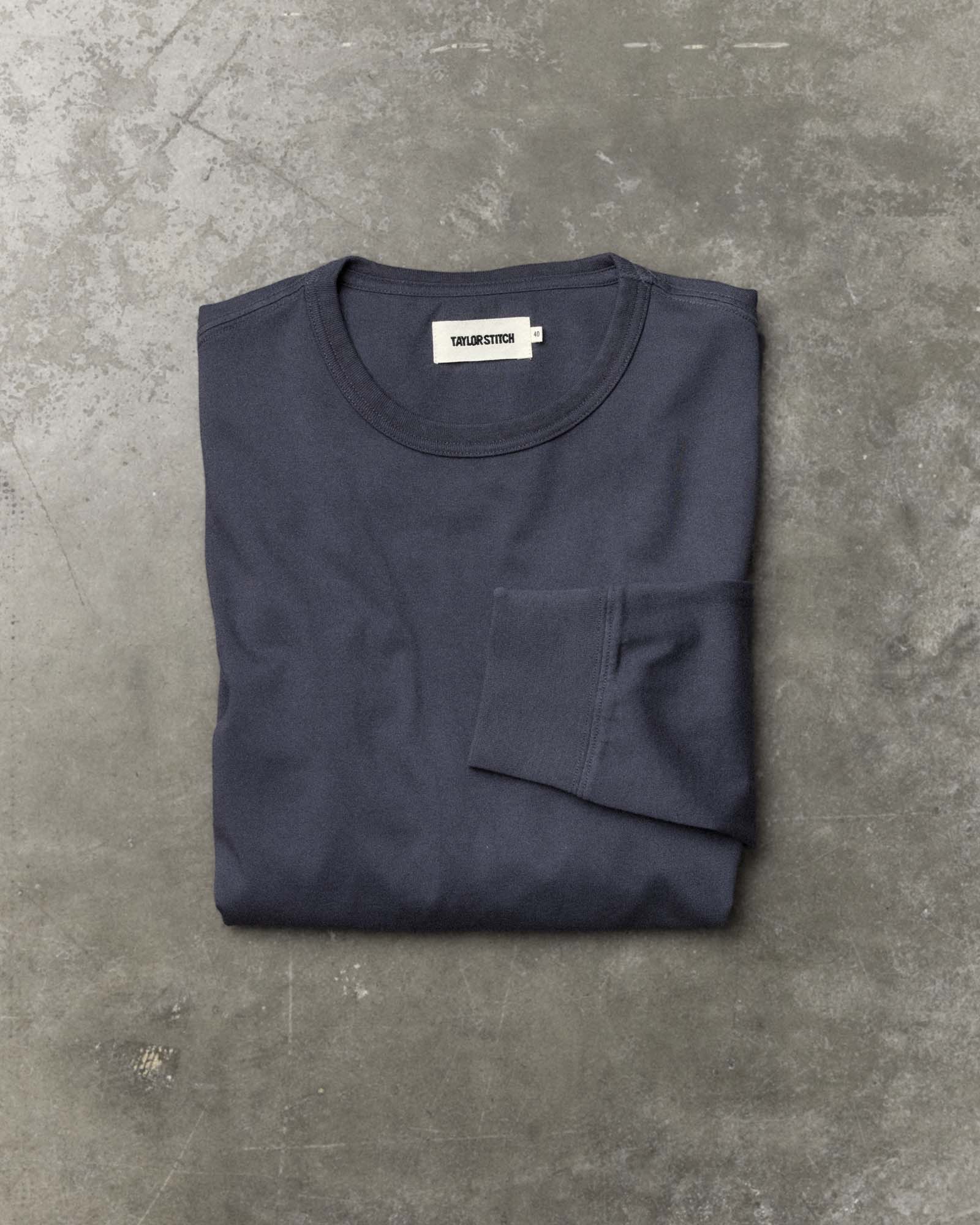 The Organic Cotton Long Sleeve Tee in Navy | Modern Menswear by yycbvcnbmmnbm