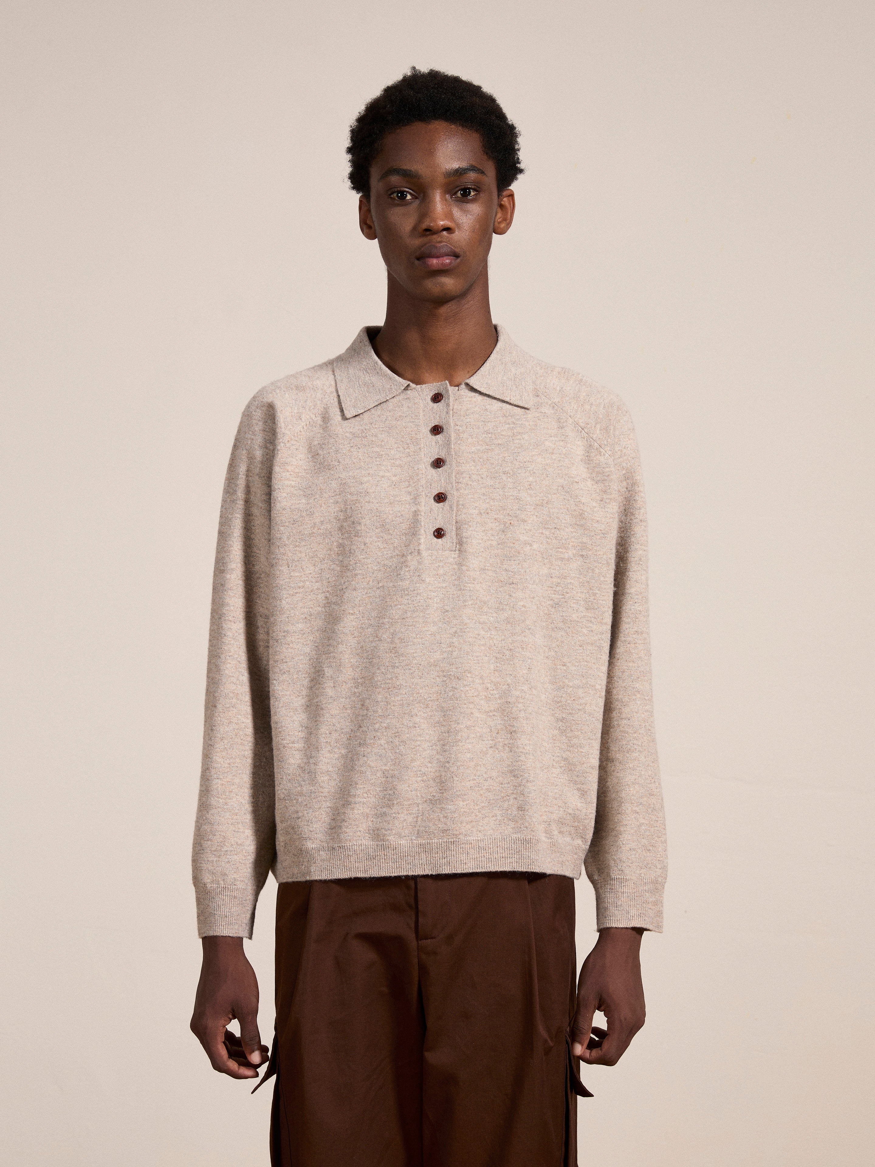 Hay Collared Knit Henley | Modern Menswear by yycbvcnbmmnbm