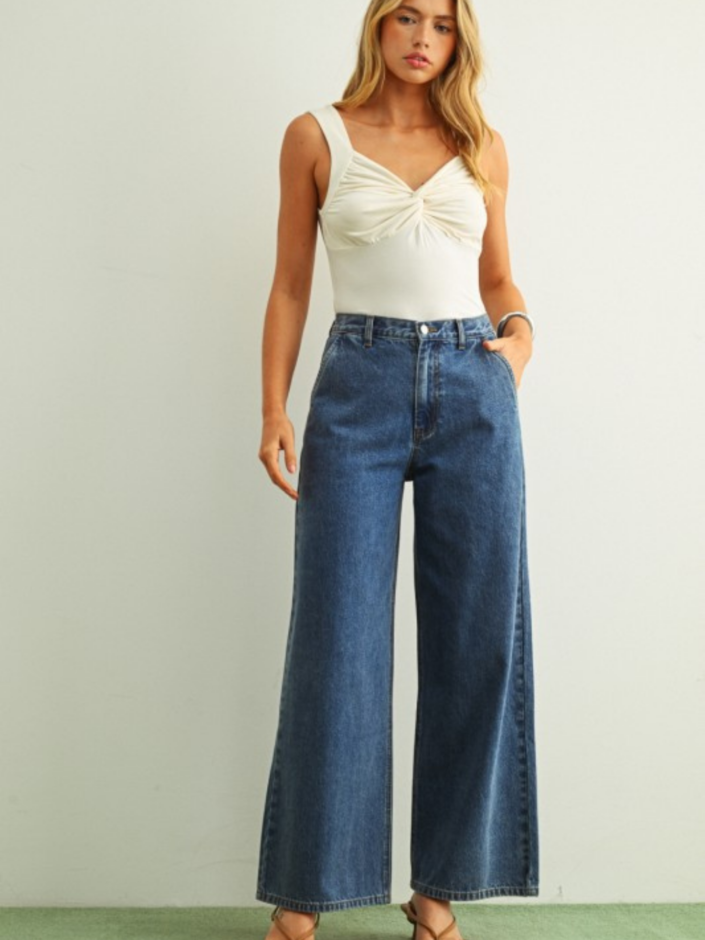 Twist Front Tank | Elegant Women's Fashion by coolavocek