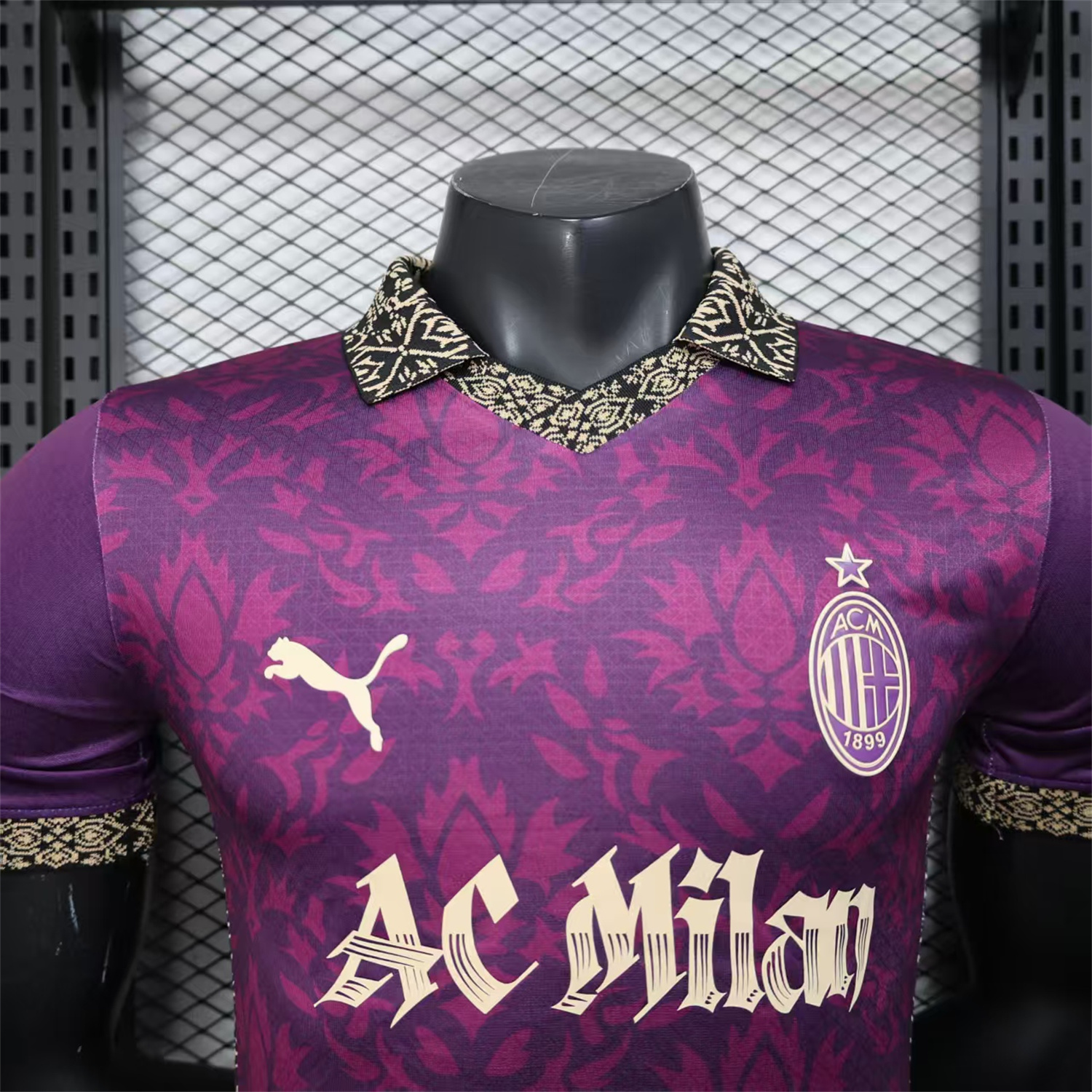 AlphaJersey-AC Milan 25-26 Team Name Advertisement Purple POLO Special Jersey - Player Version