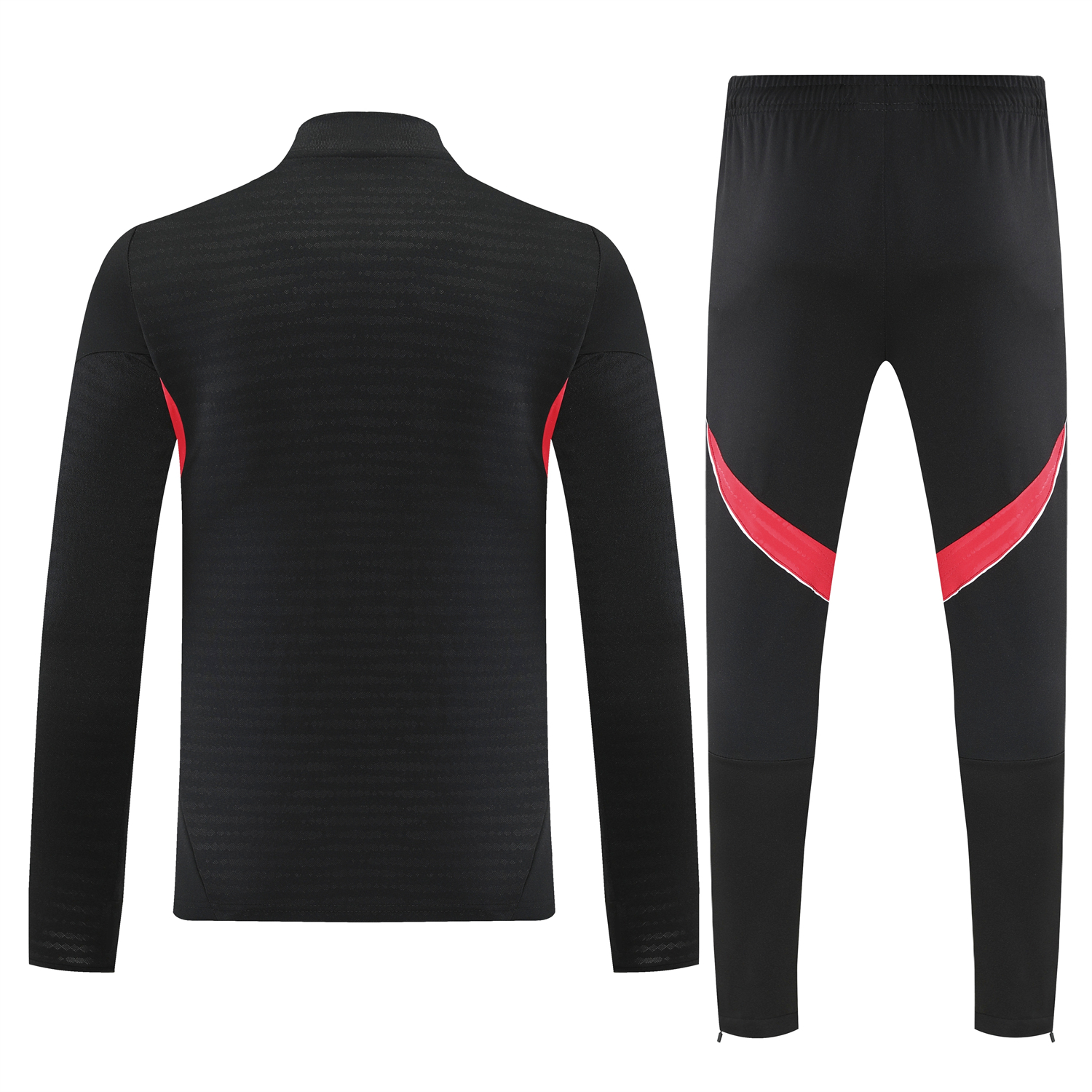 AlphaJersey-River Plate 25-26 Long Sleeves Training Set - Black With Red Top & Black Pants
