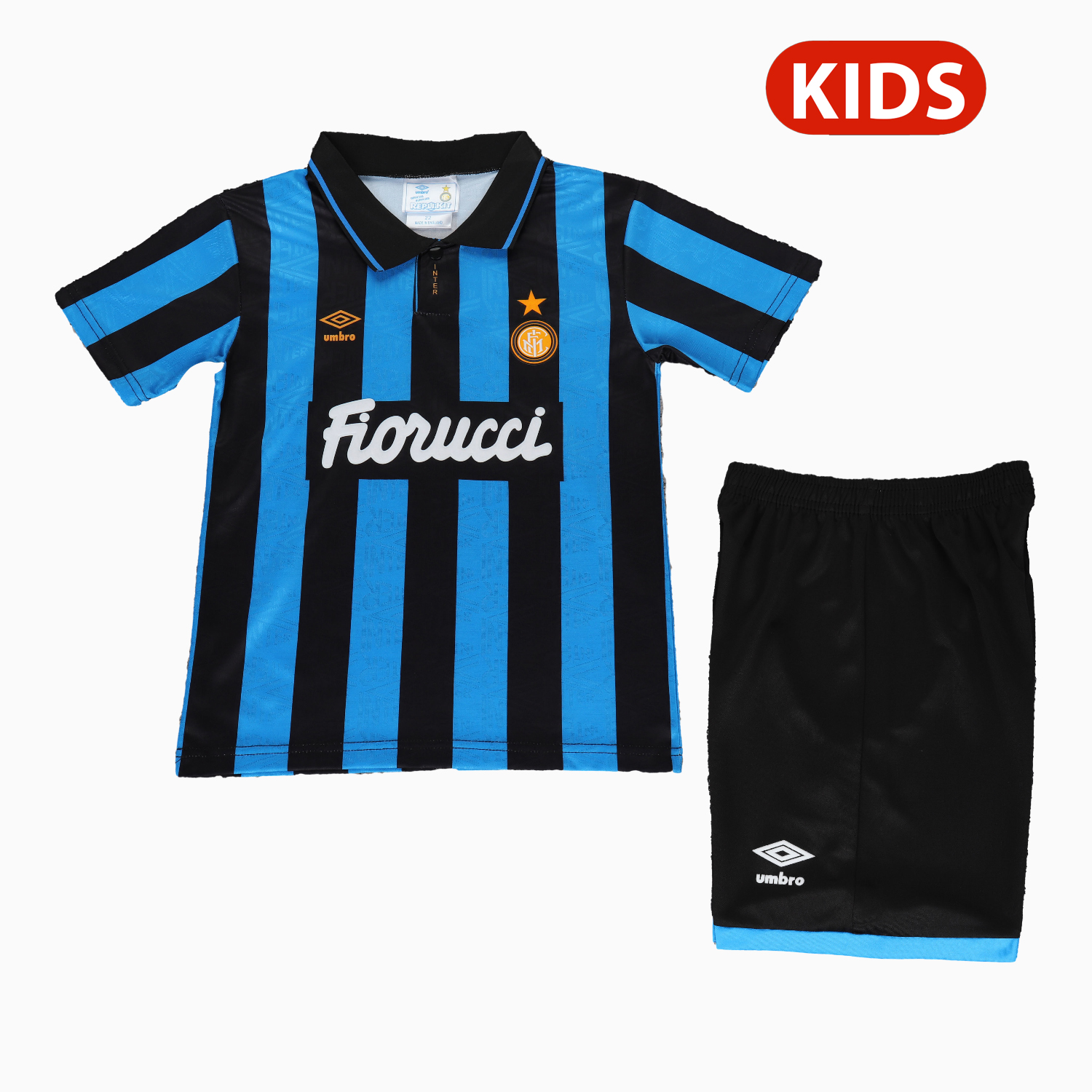 AlphaJersey-Retro Inter Milan 1992-94 Home Kids Kit
