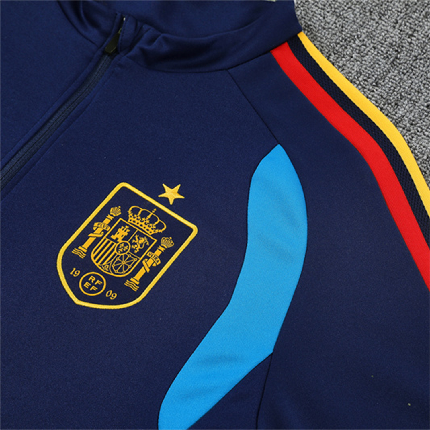 AlphaJersey-Spain 2026 Kids Long Sleeve Training Set - Royal Blue Top & Pants