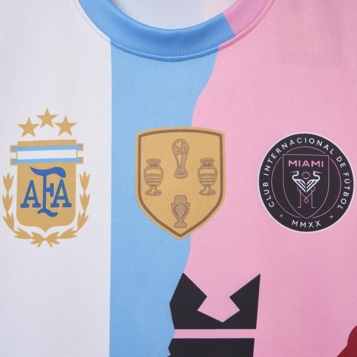 AlphaJersey-Messi Career Commemorative Jersey - Fans Version - Argentina INT M.A.M Barcelona - with 10 Special Font