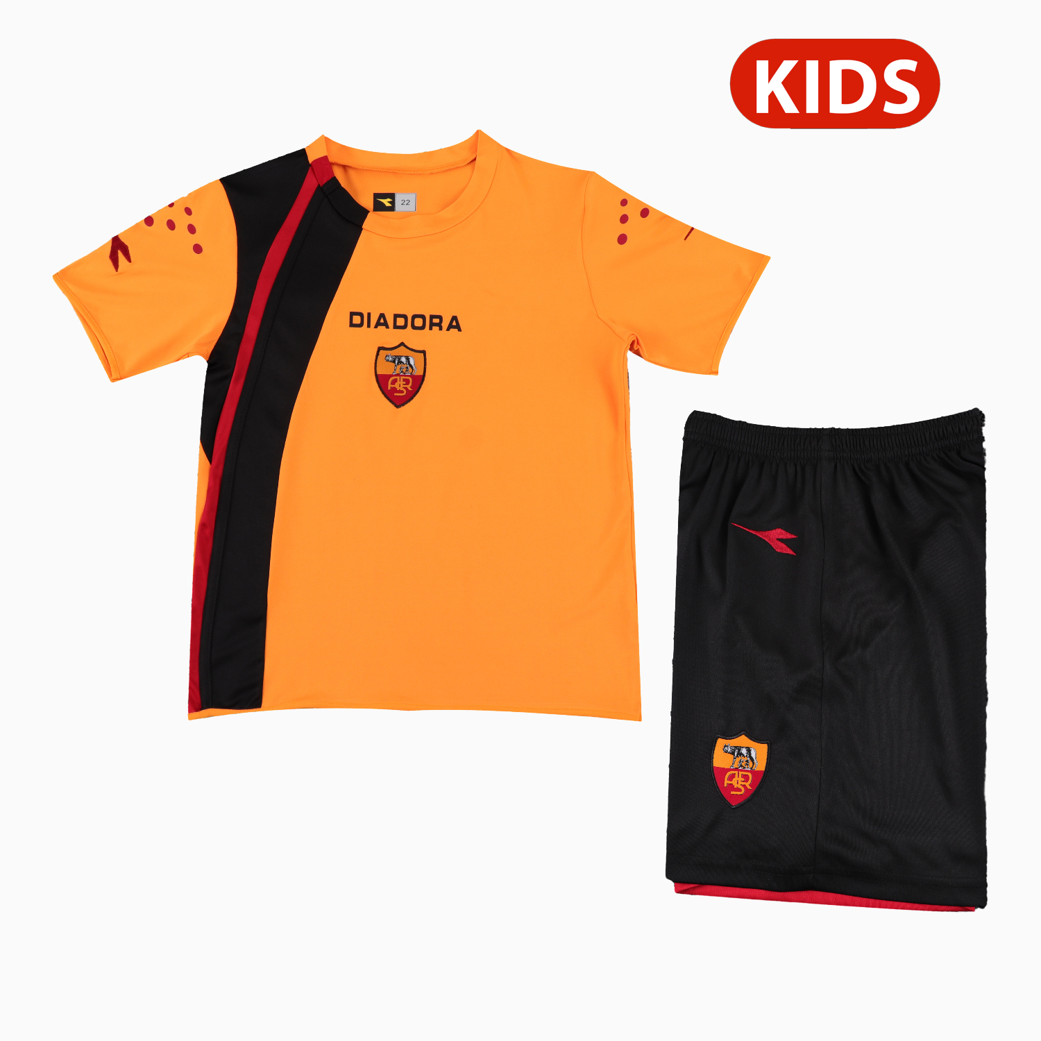 AlphaJersey-Retro Roma 2005-06 Home Kids Kit
