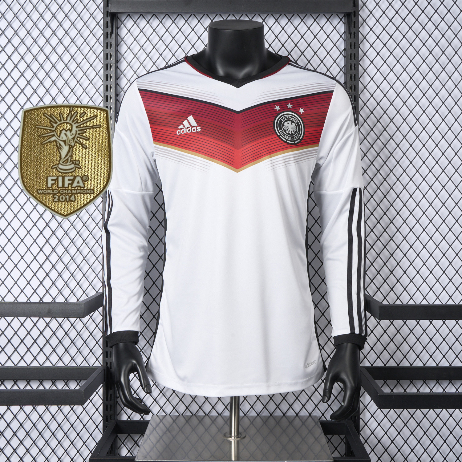 AlphaJersey-Retro Germany 2014 Home Long Sleeves Jersey - Player Version