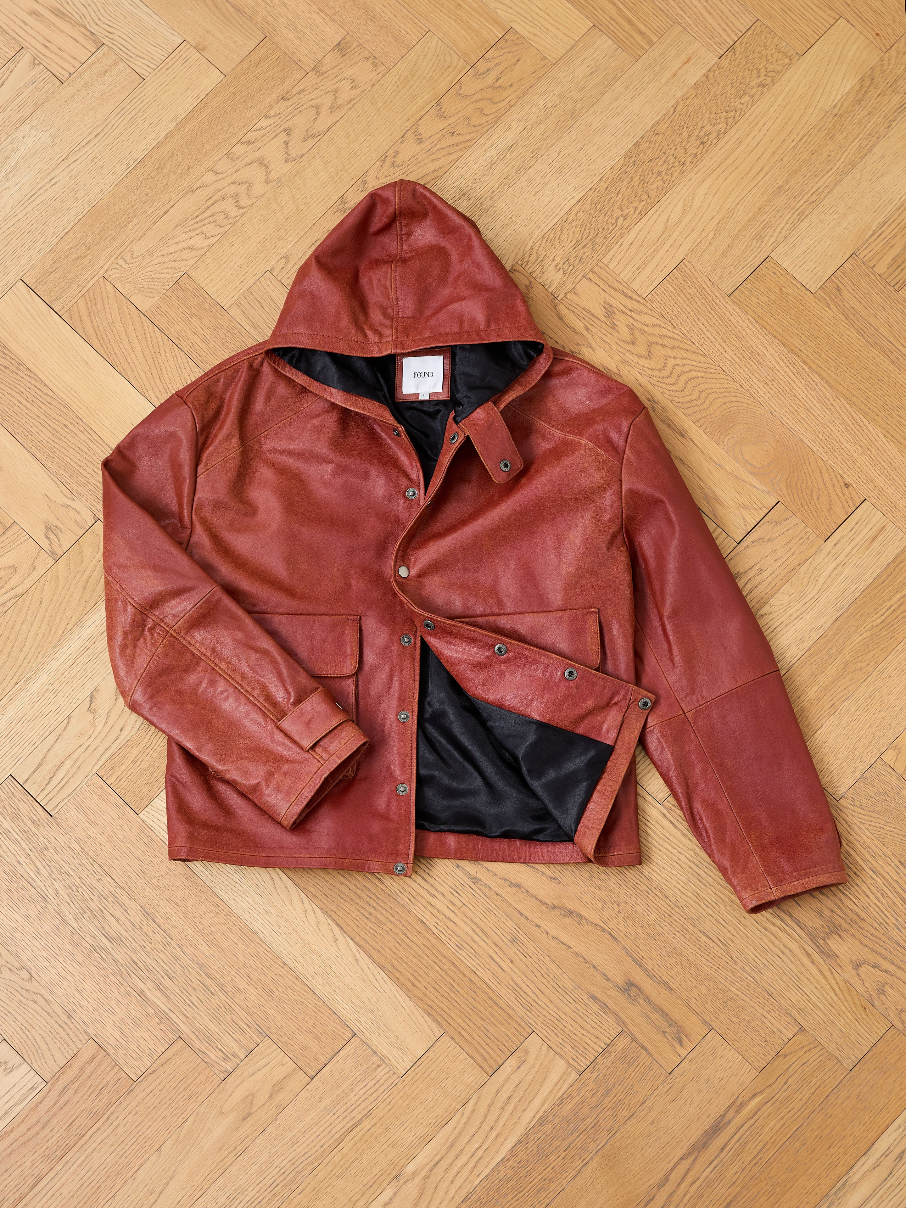 Distressed Leather Pocket Hoodie | Modern Menswear by yycbvcnbmmnbm