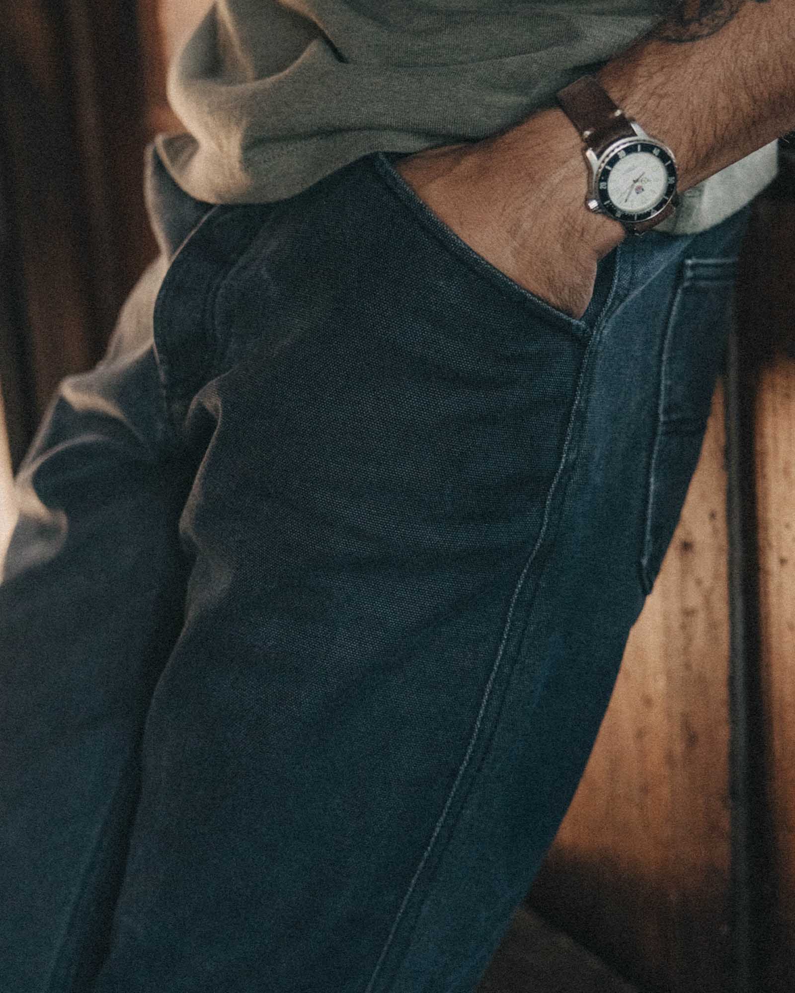 The Camp Pant in Coal Chipped Canvas | Modern Menswear by yycbvcnbmmnbm