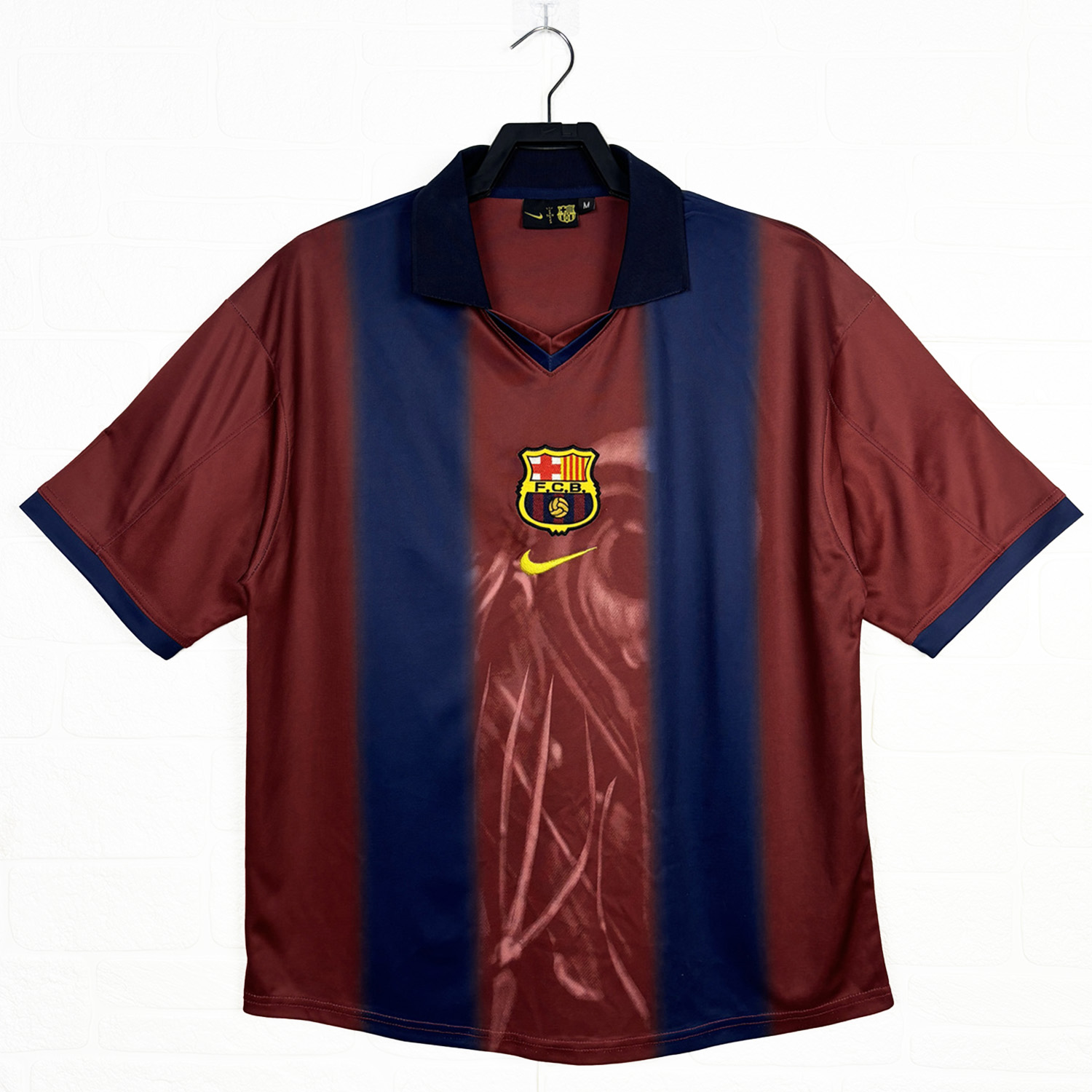 AlphaJersey-Barcelona x Travis Scott 2000-01 Home Retro Style Skeleton Jersey With Back Printing - Fans Version