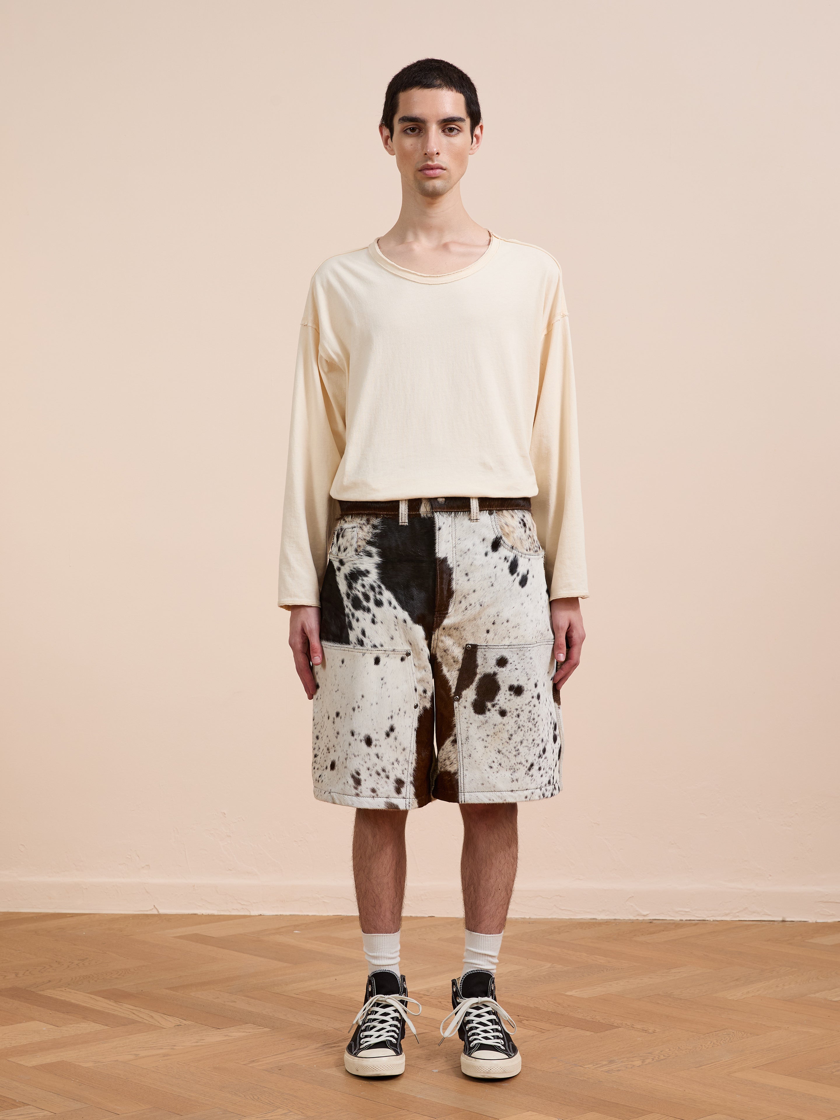 Cowhide Prairie Carpenter Shorts | Modern Menswear by yycbvcnbmmnbm