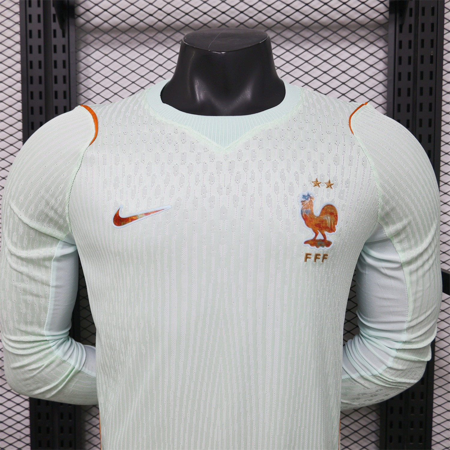 AlphaJersey-France 2026 Away Mint Green Long Sleeves Jersey - Player Version
