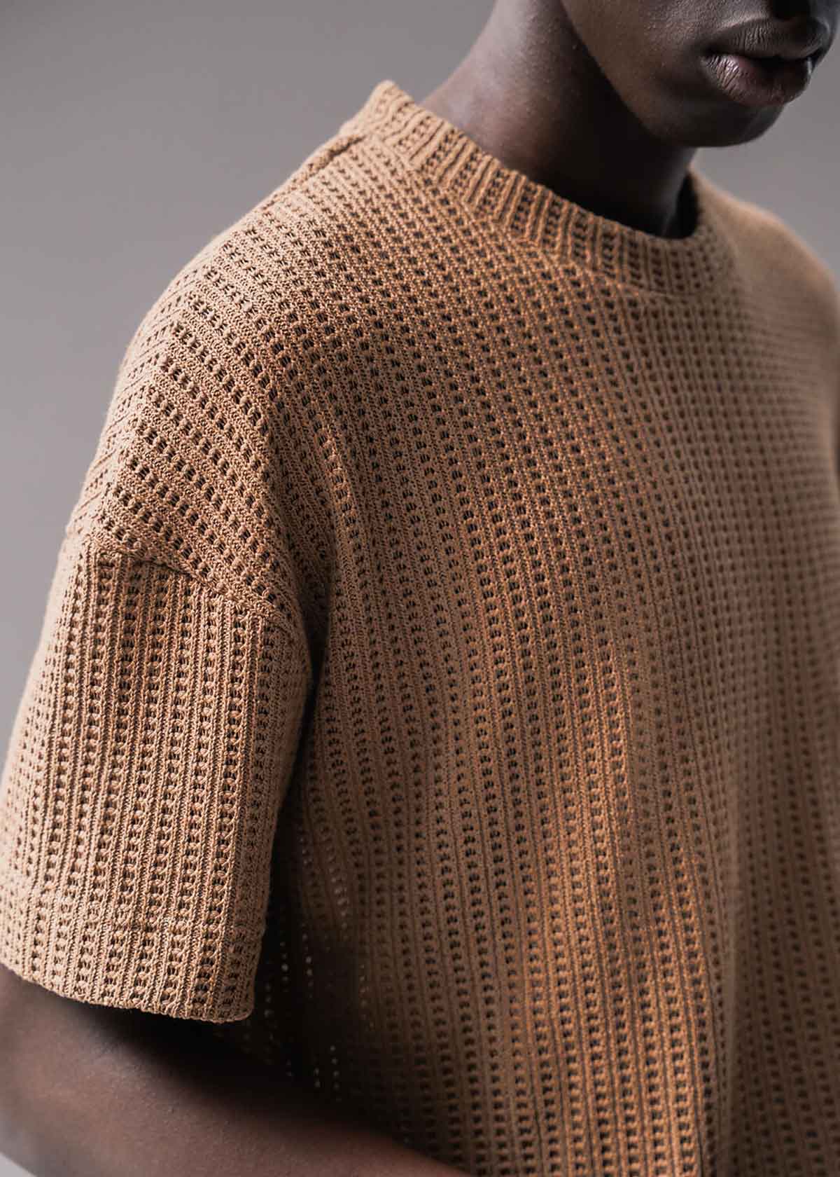 Almond Open Weave Crew | Modern Menswear by yycbvcnbmmnbm