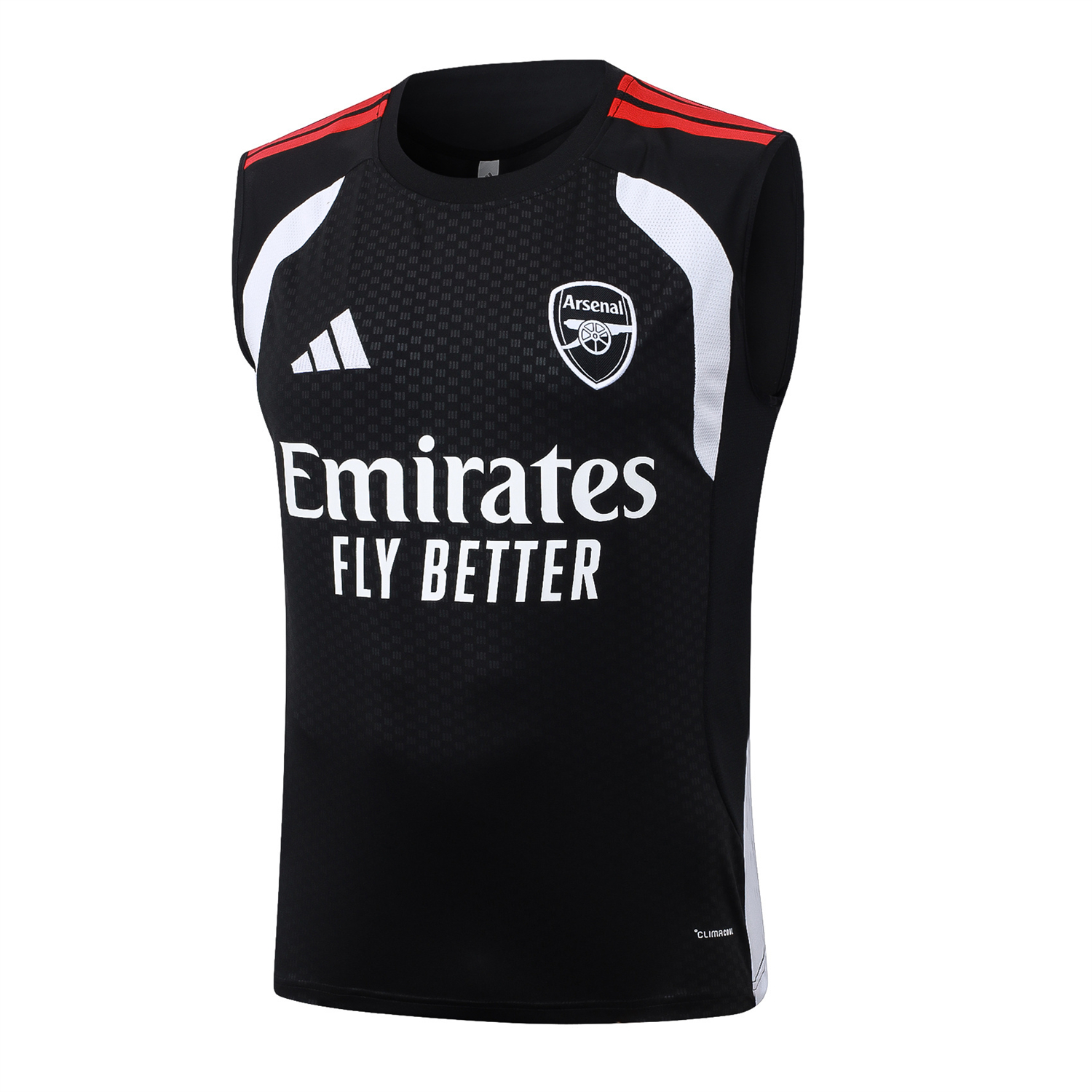 AlphaJersey-Arsenal 26-27 Vest Training Set - Red Edge Black Vest & Shorts