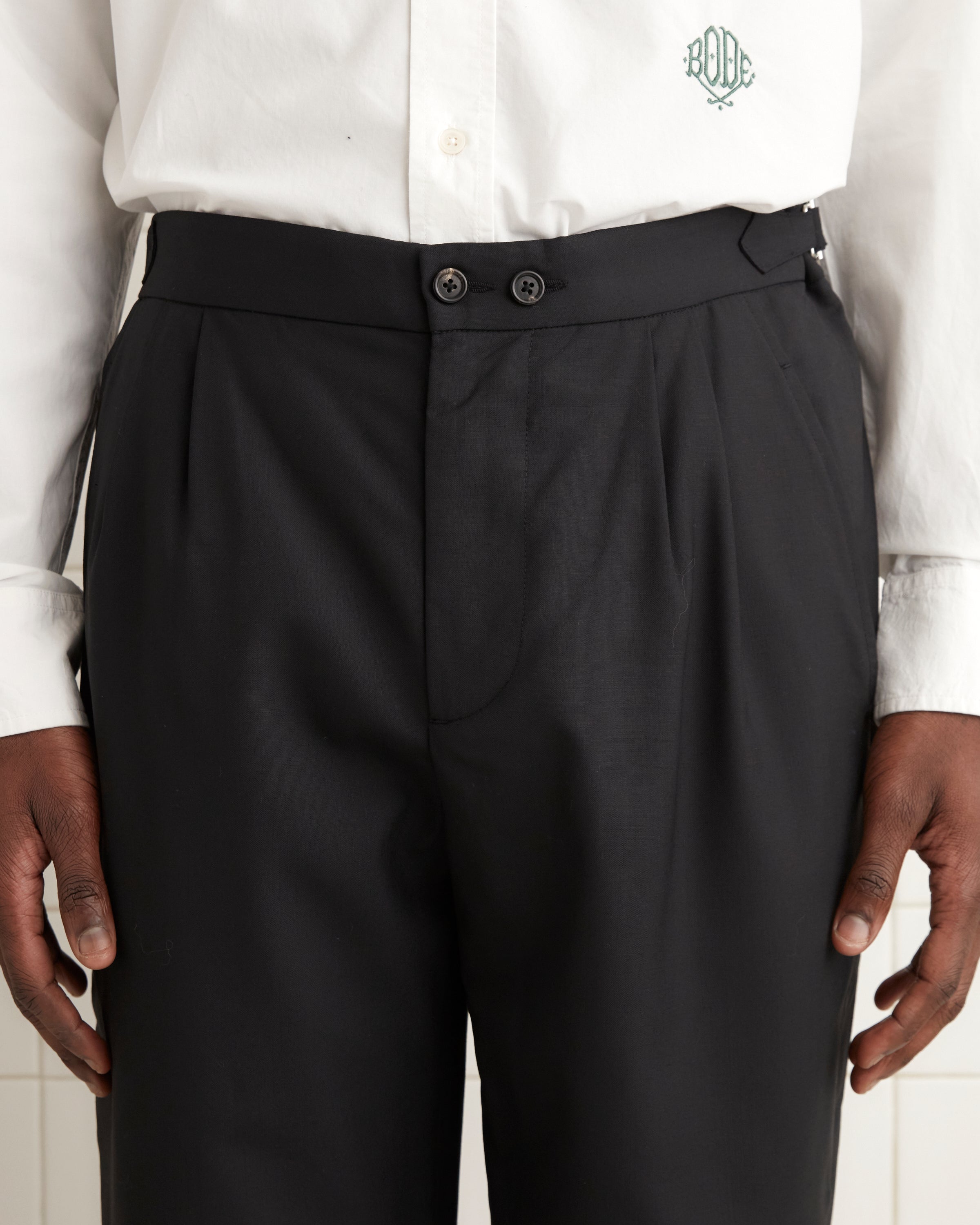Tropical Wool Double-Button Trousers | Modern Menswear by yycbvcnbmmnbm